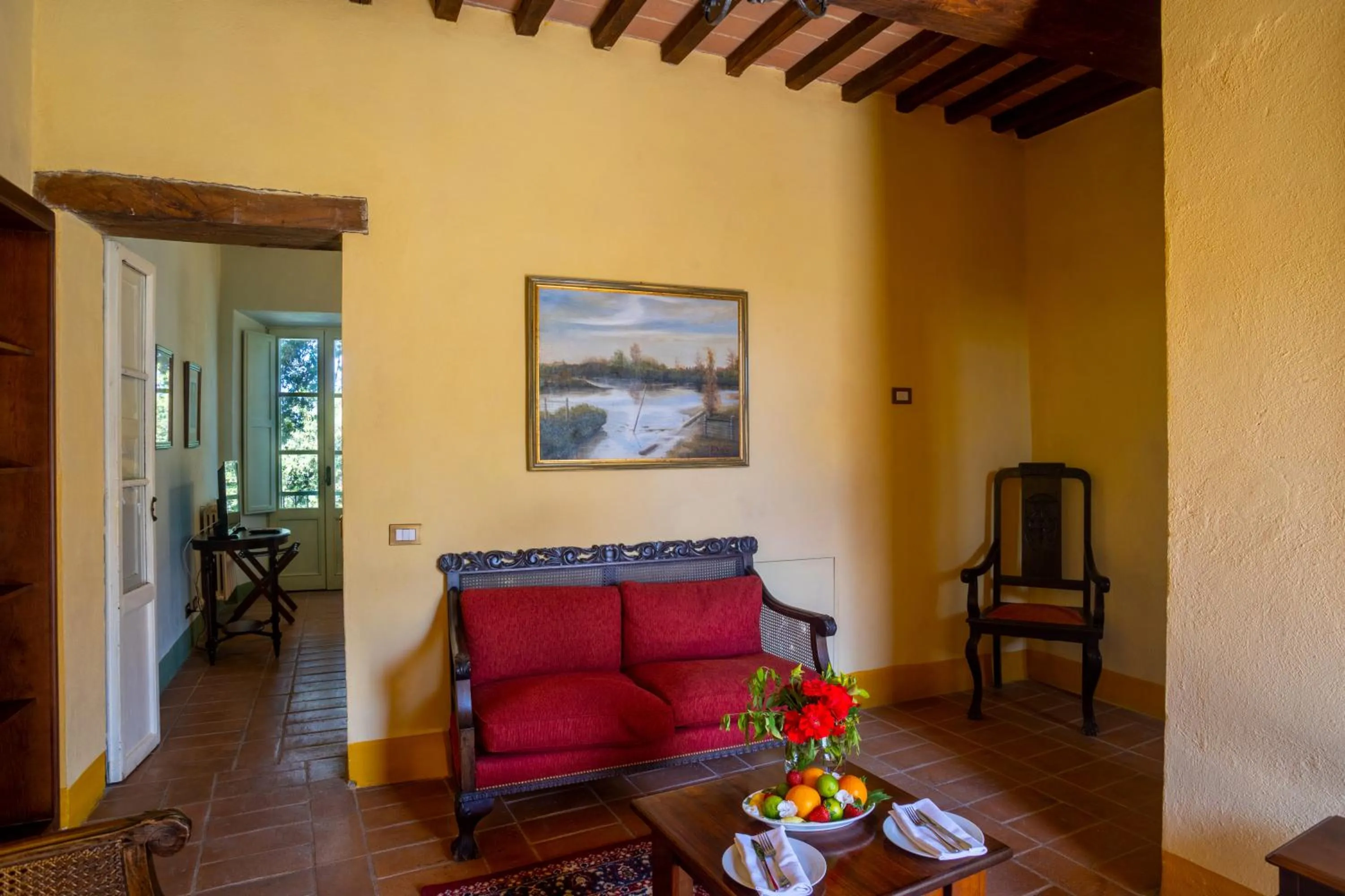 Living room in Borgo Laticastelli