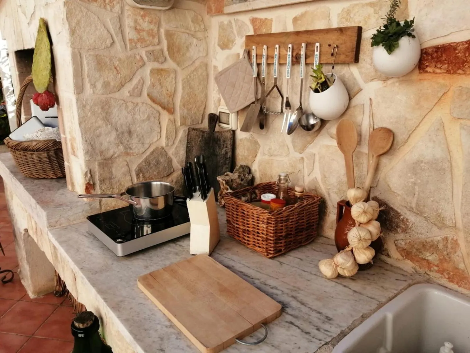 Kitchen or kitchenette in B&B Villa Nonna Maria