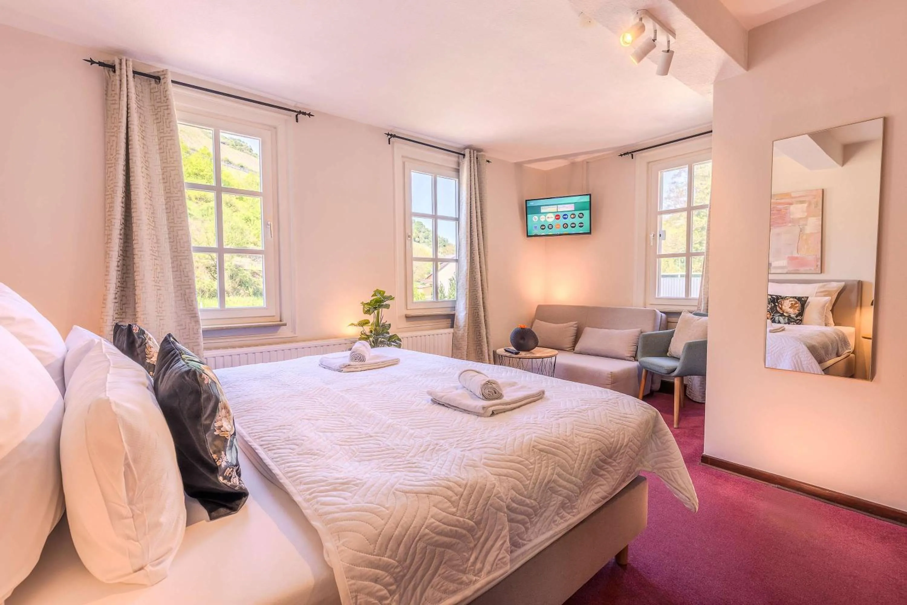 Bed in Weingut Muehlenschenke - Game-Room, Vineyard, Sauna and more