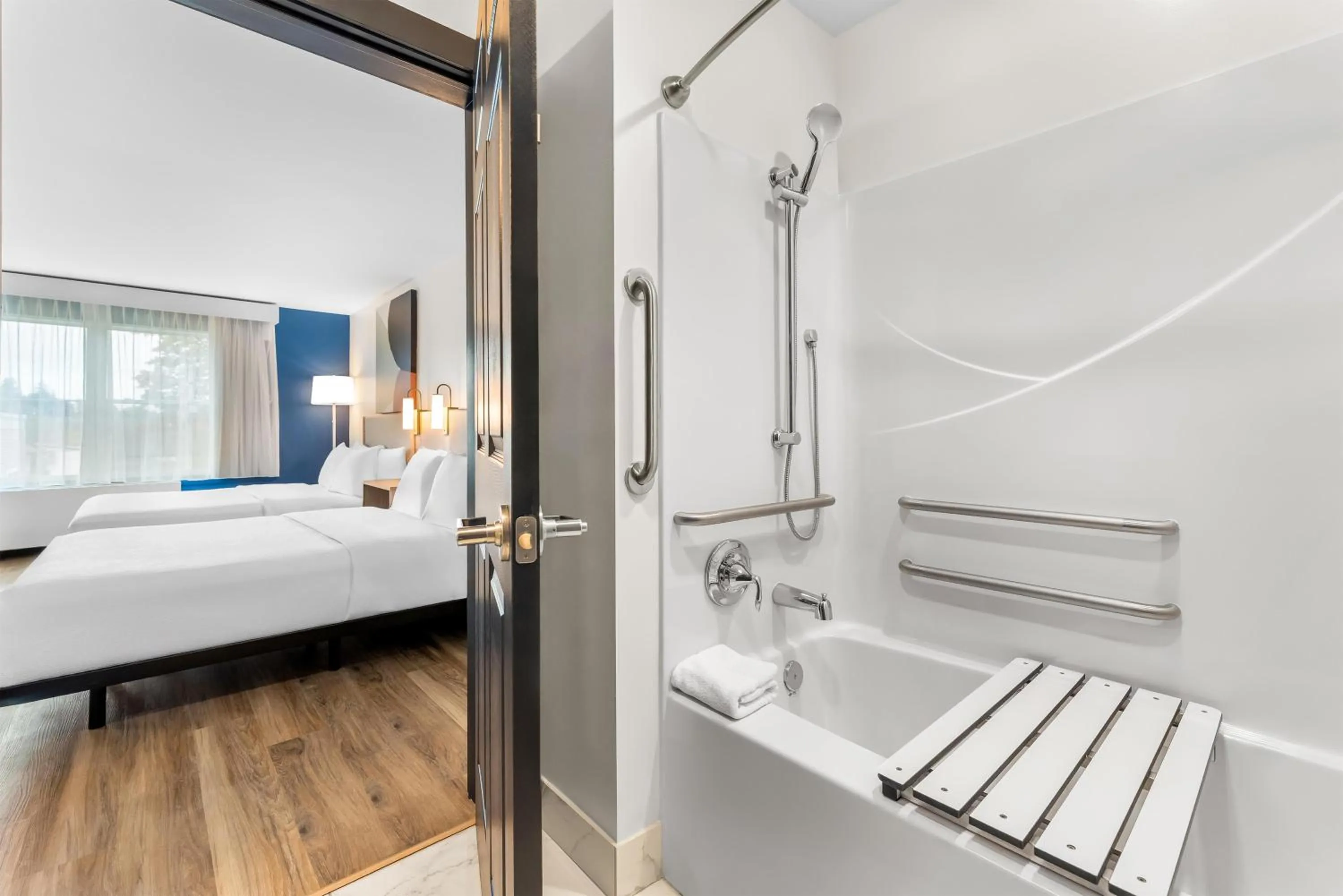 Bathroom, Bed in Spark by Hilton Essex Junction