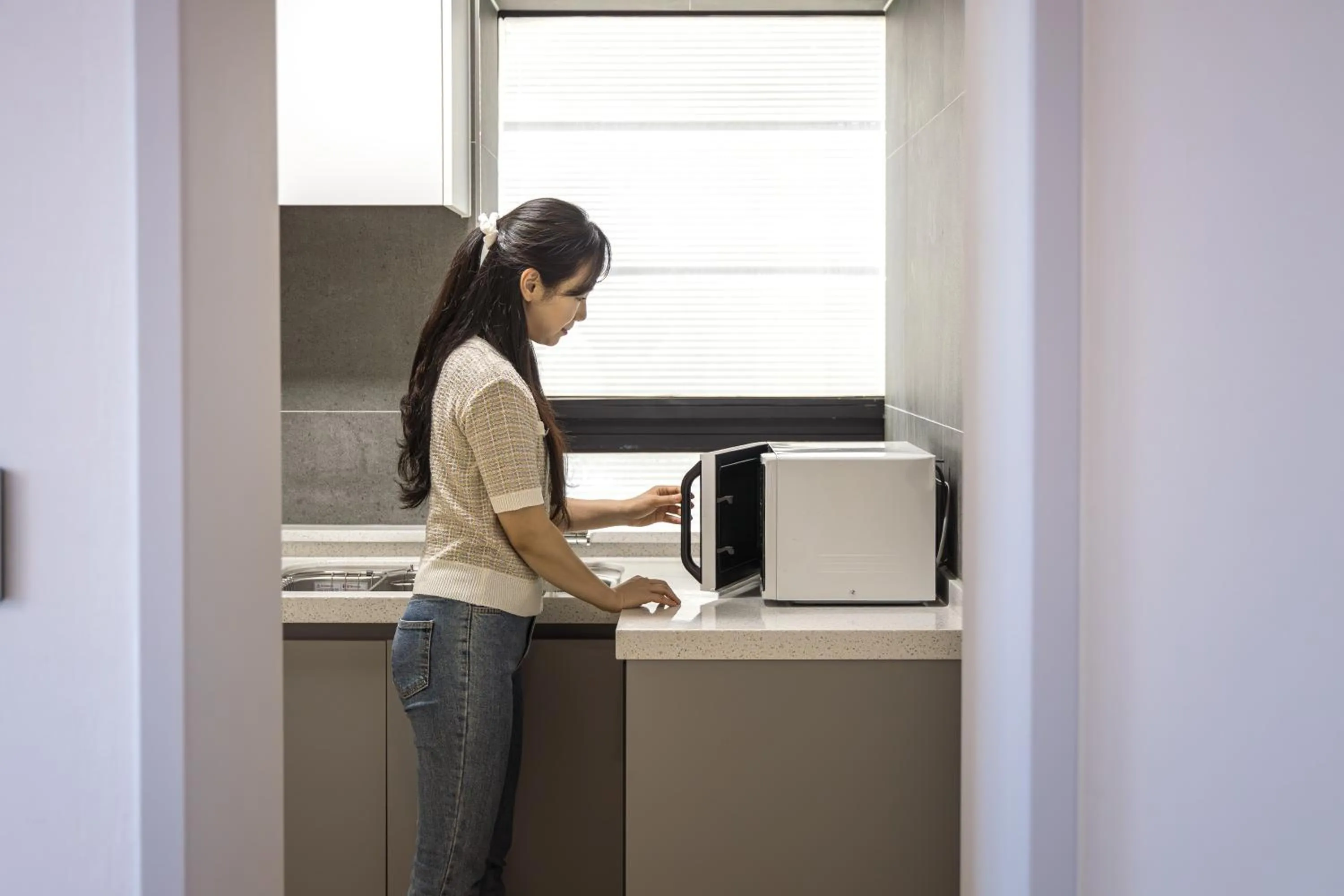 Kitchen or kitchenette in Hotel Wooin