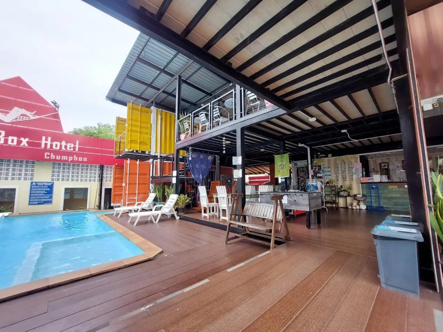 Pool view in Retro Box Hotel Chumphon