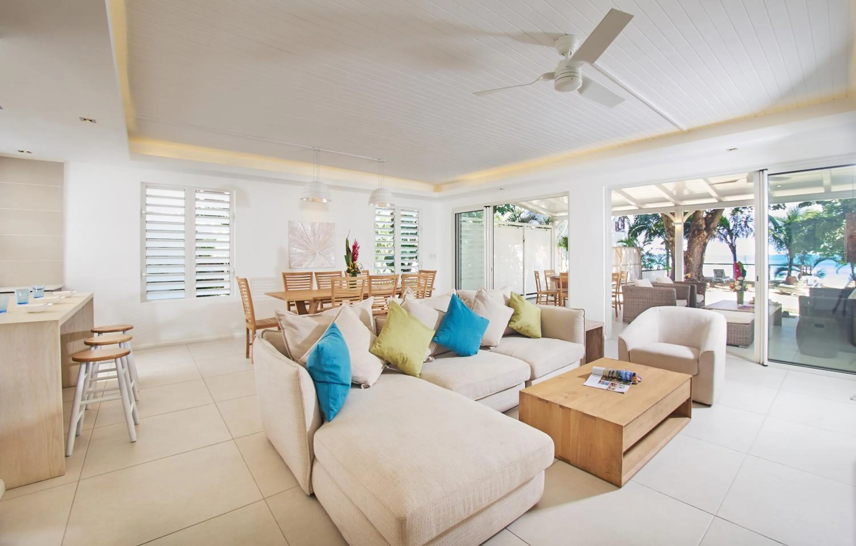 Seating area in Le Beachclub