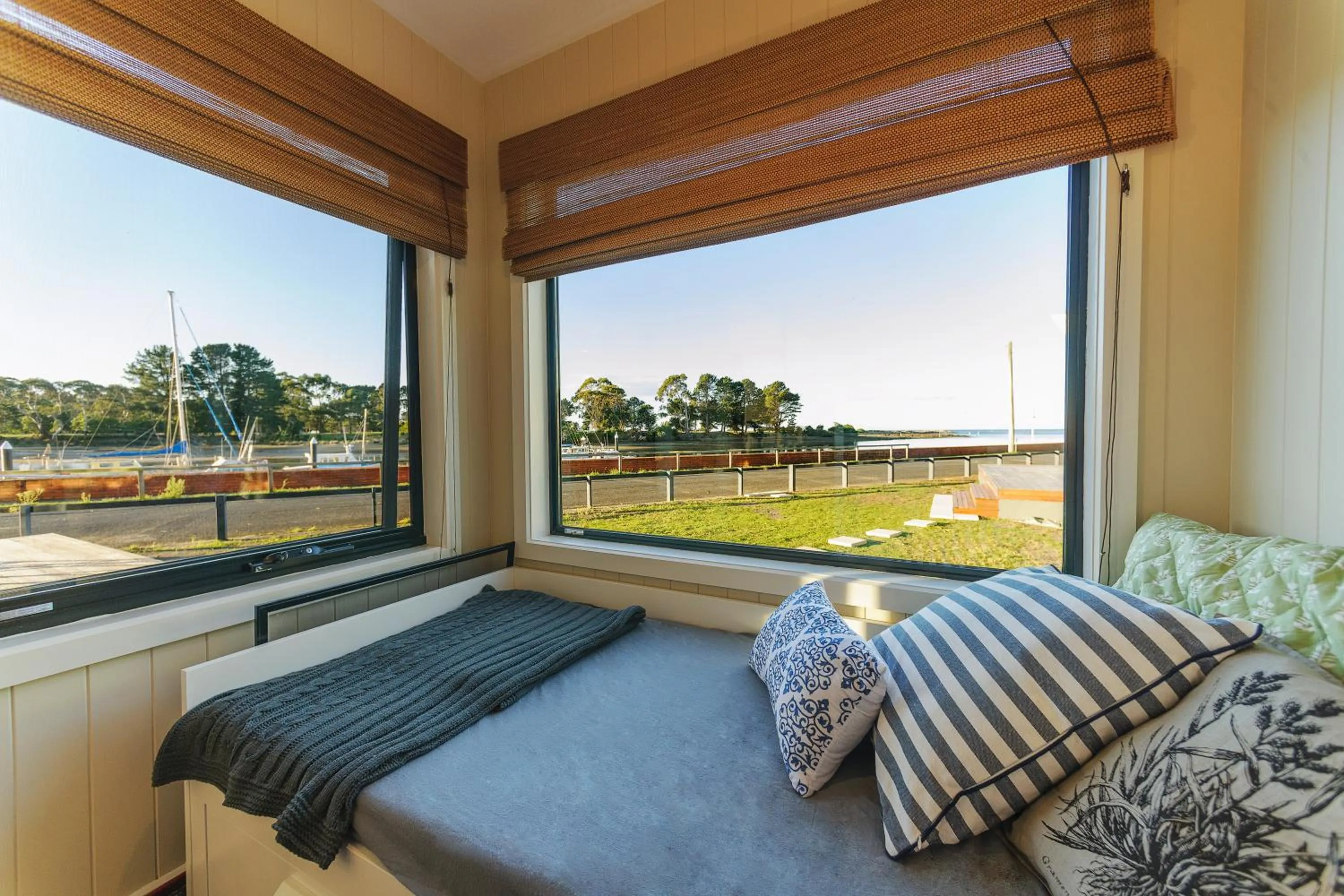 River view, Bed in Coastal Pods Wynyard