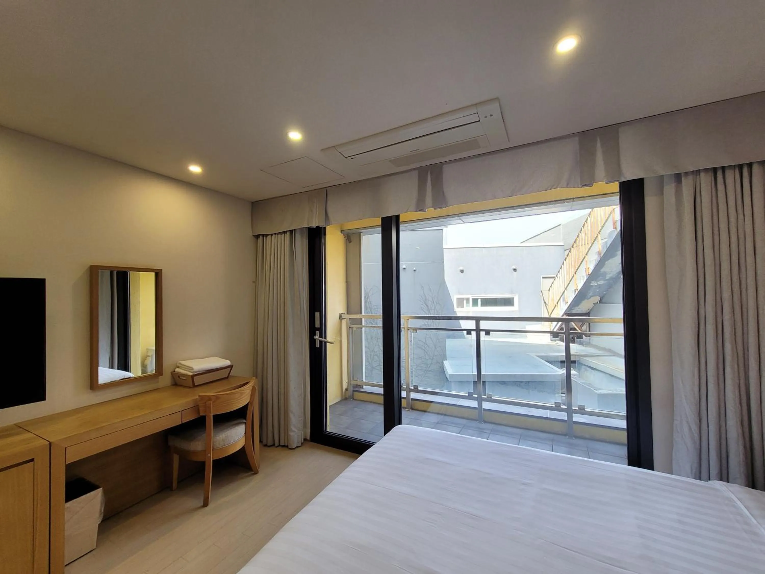 View (from property/room), Bed in BK Hotel Jeju