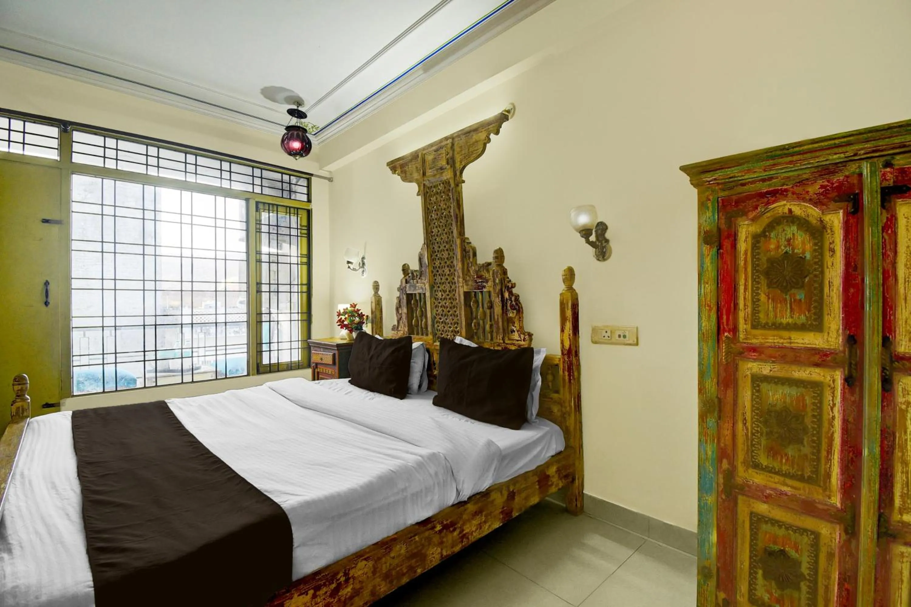 Bedroom, Bed in Super Collection O Jal Mahal Jaipur Formerly Little Ganesha Inn