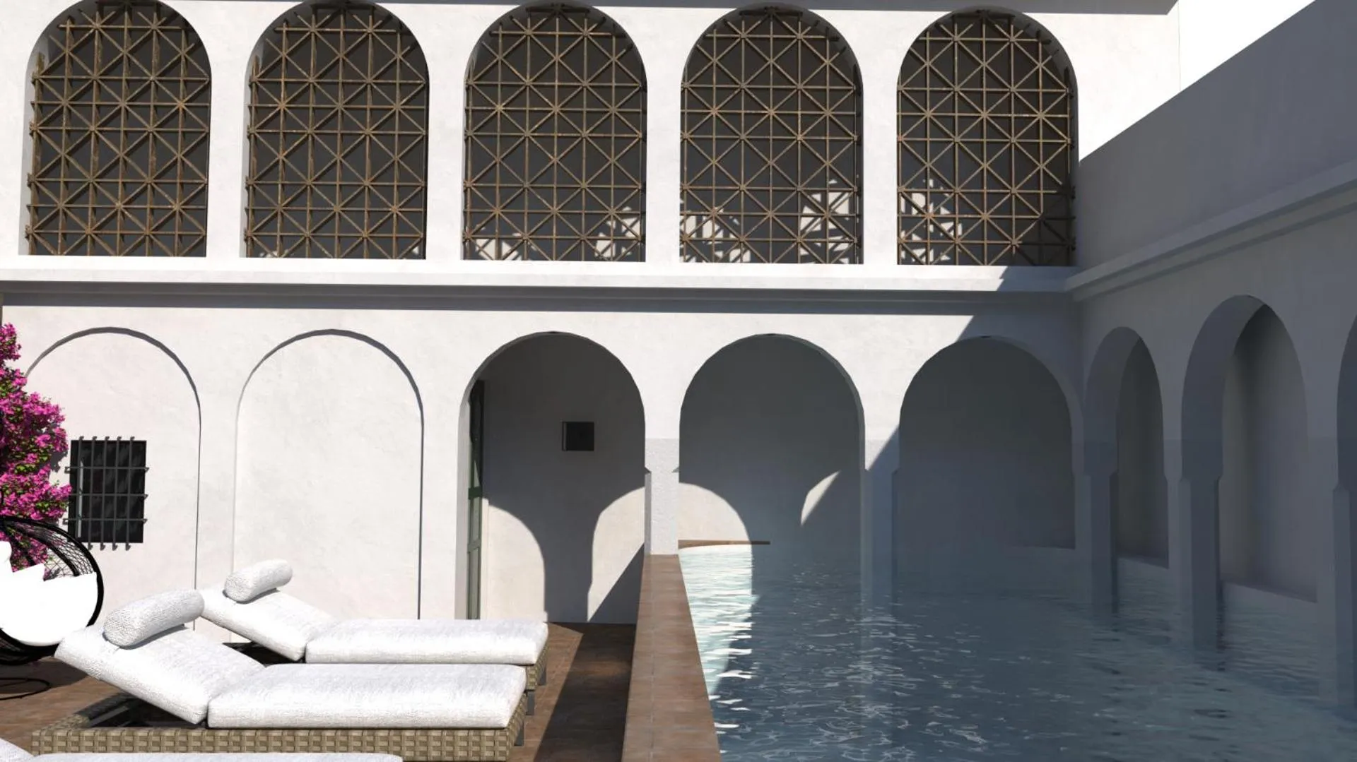 Swimming pool in Hotel Boutique Casona de los Rebolledo