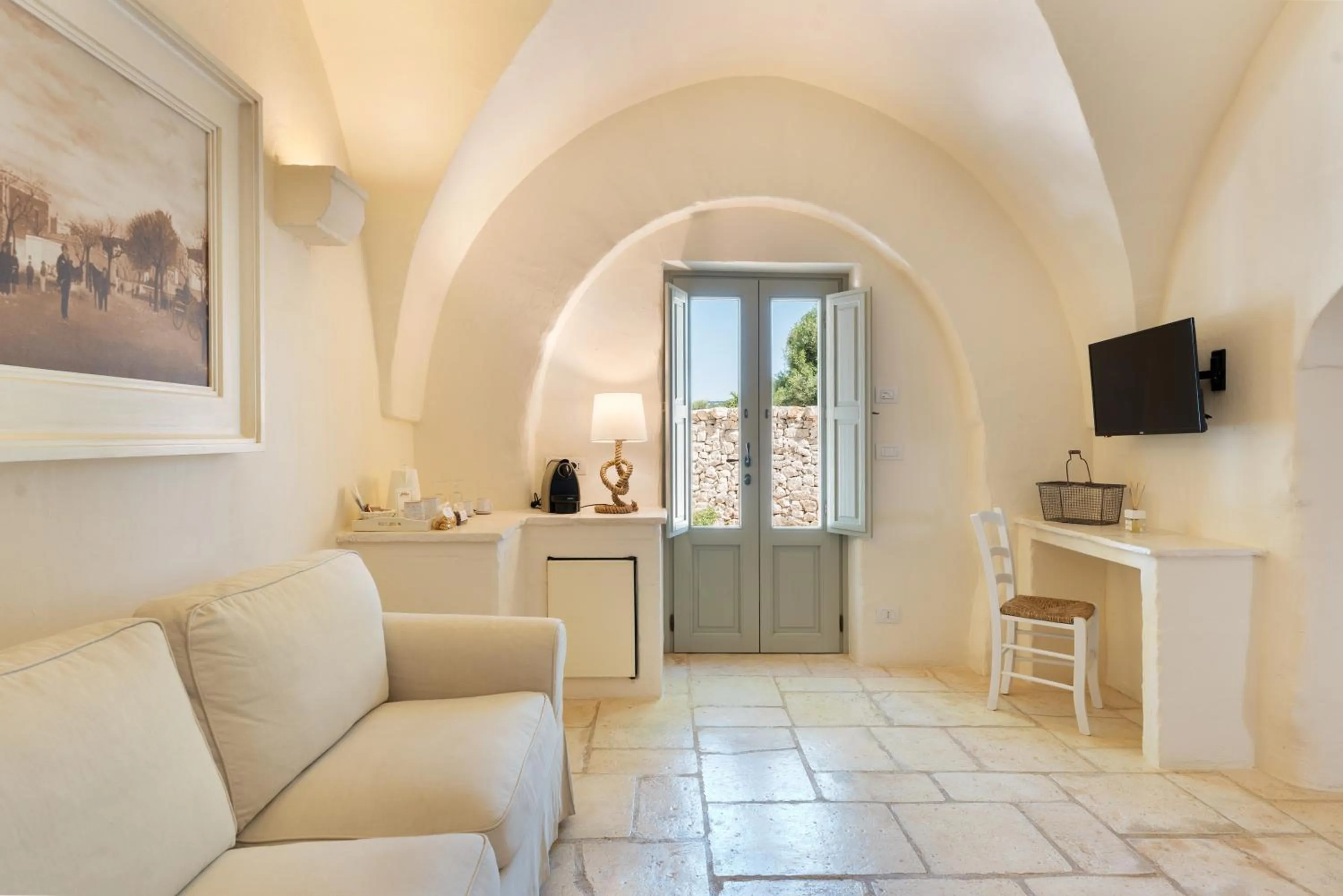 Living room in Masseria Le Carrube