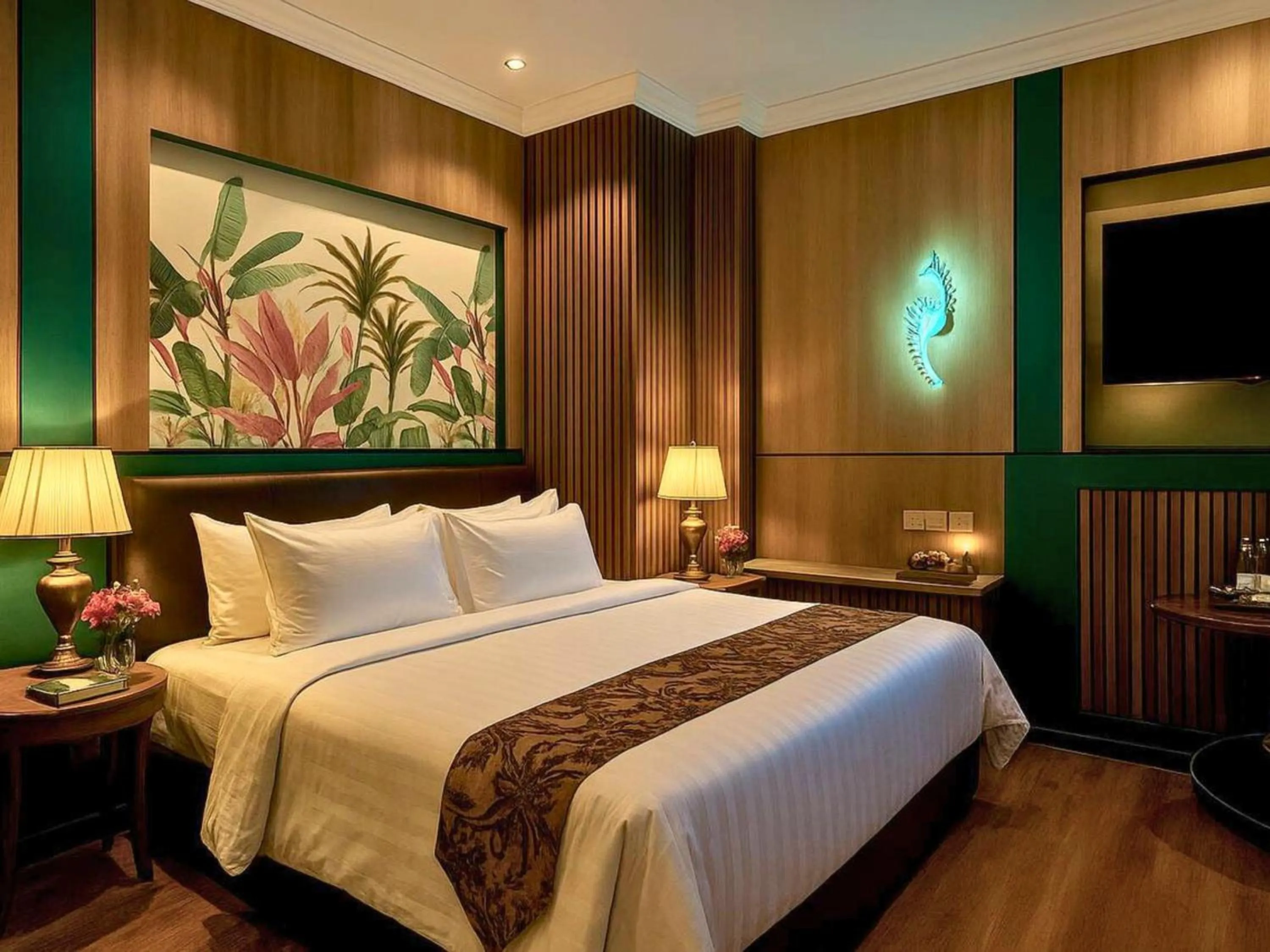 Bed in Bona Ventura Hotel & Skybar