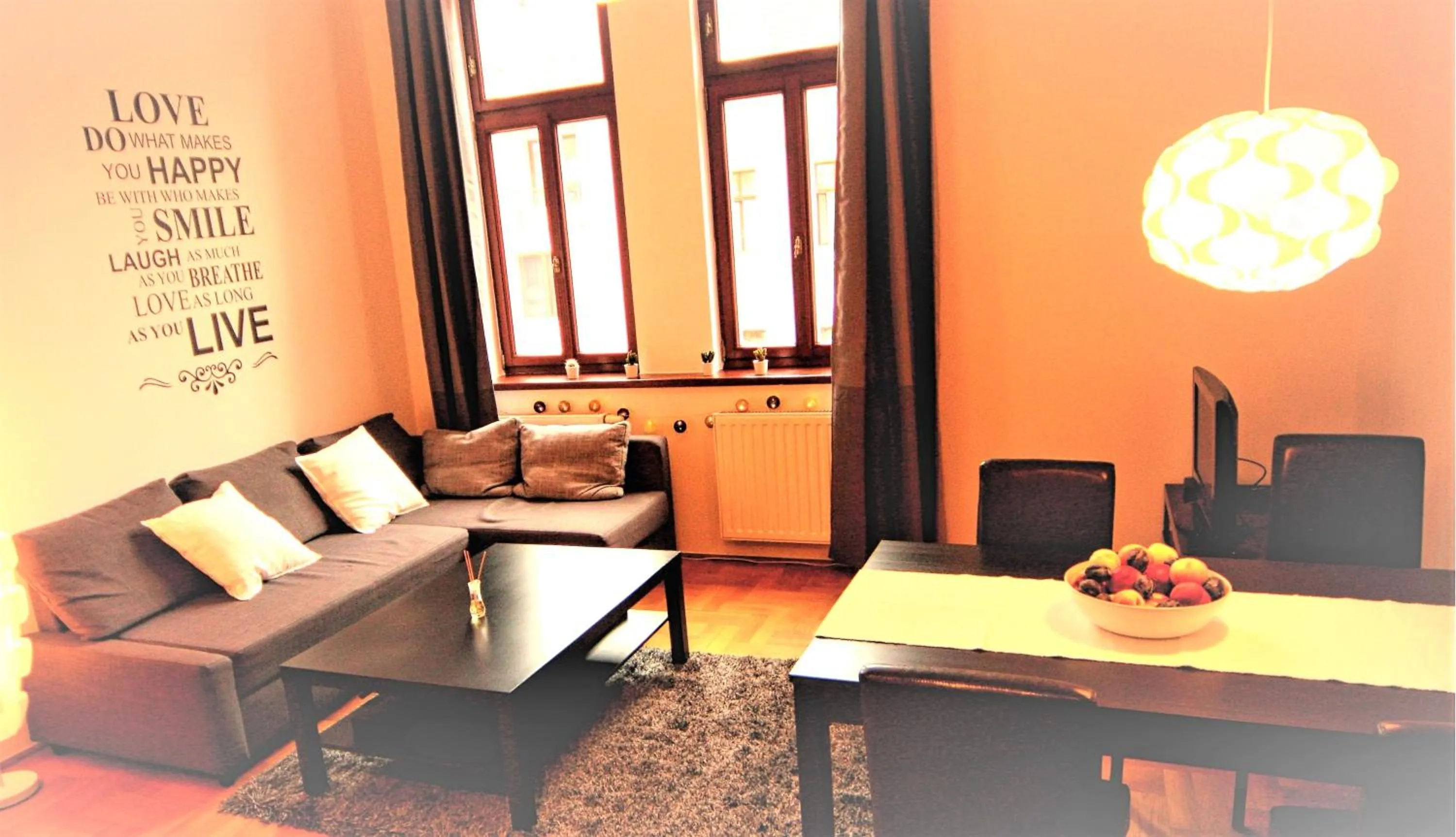 Living room in Gozsdu Apartment