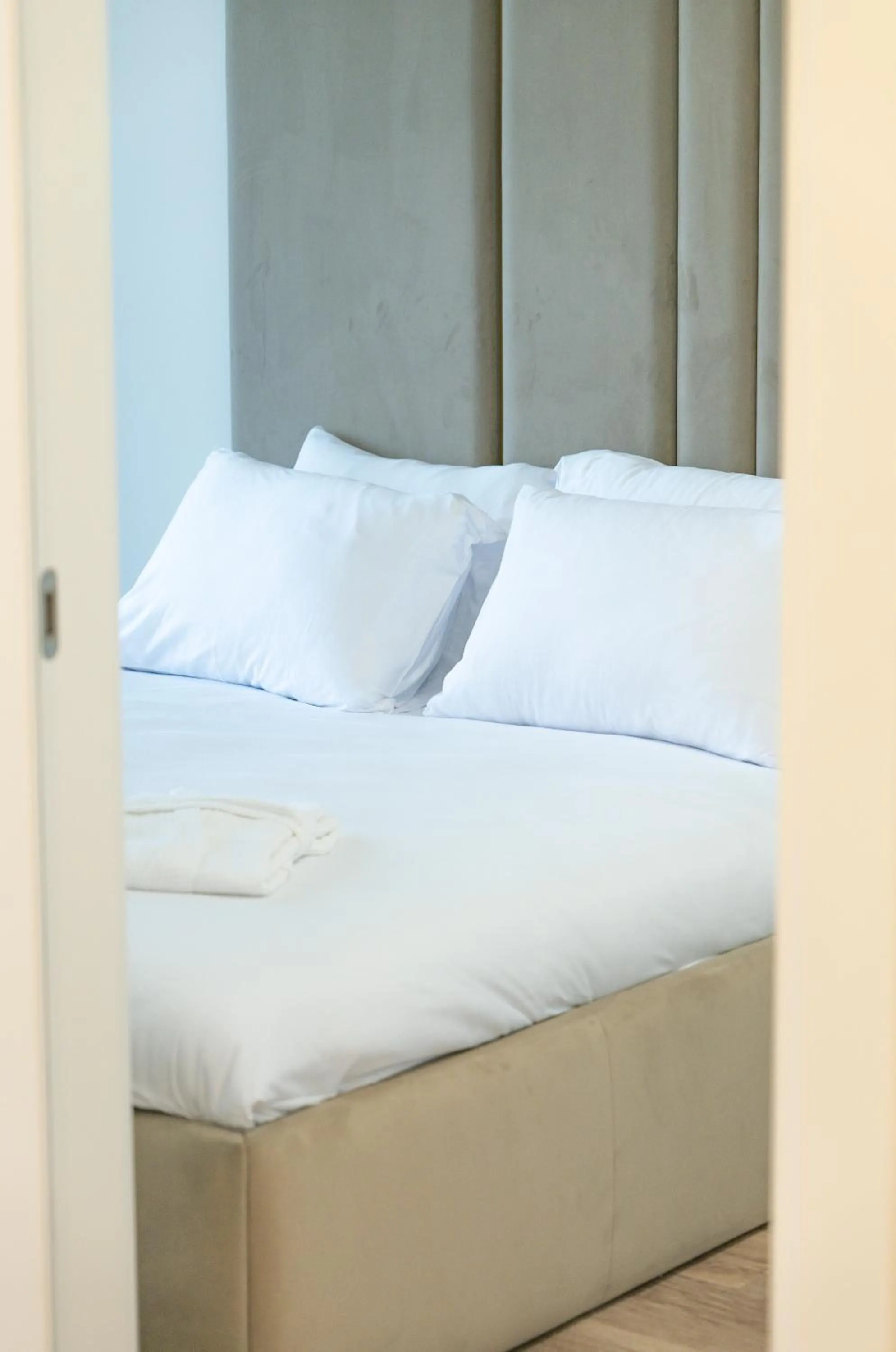 Bed in Aparthotel Nemunas