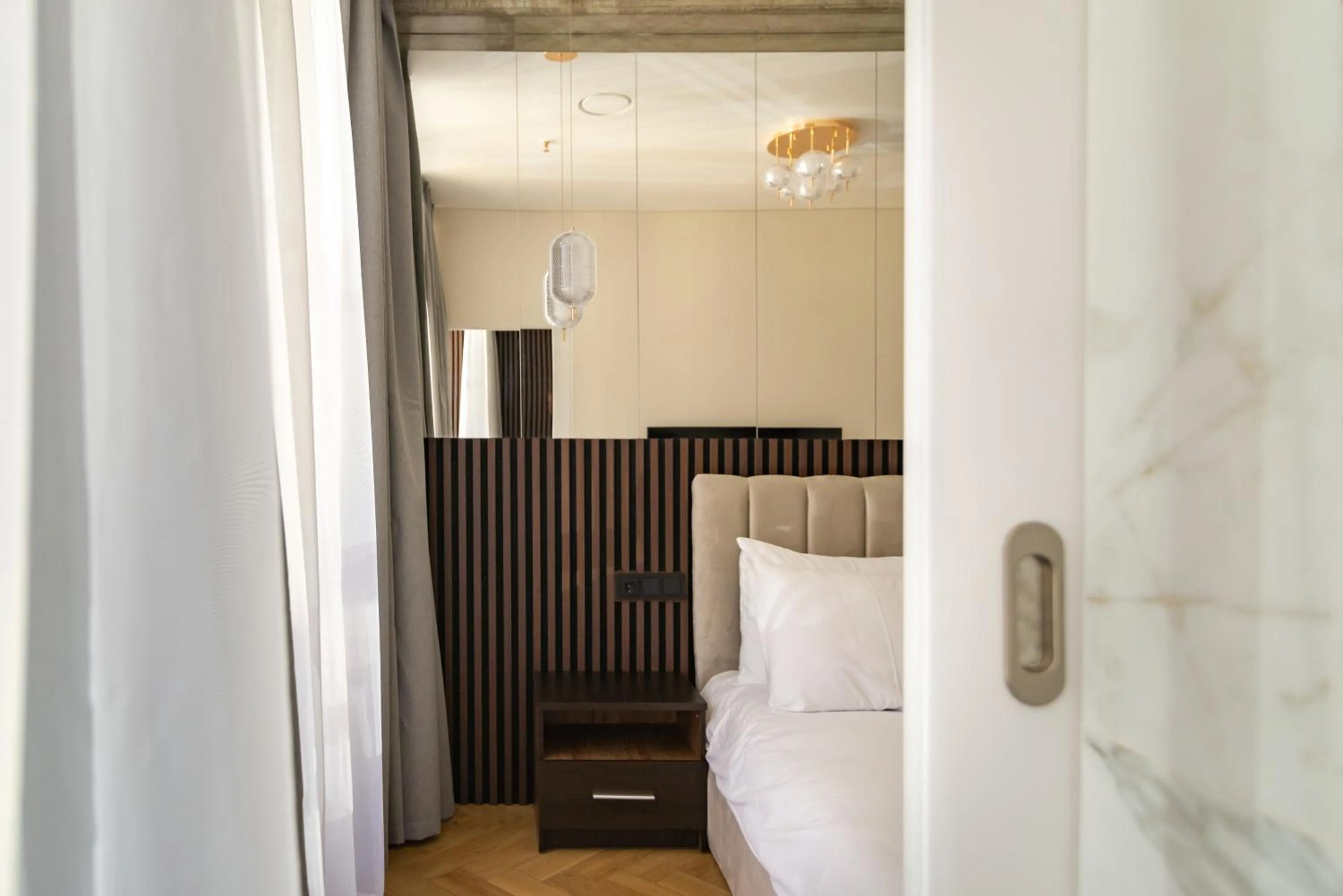 Bedroom, Bed in Aparthotel Nemunas