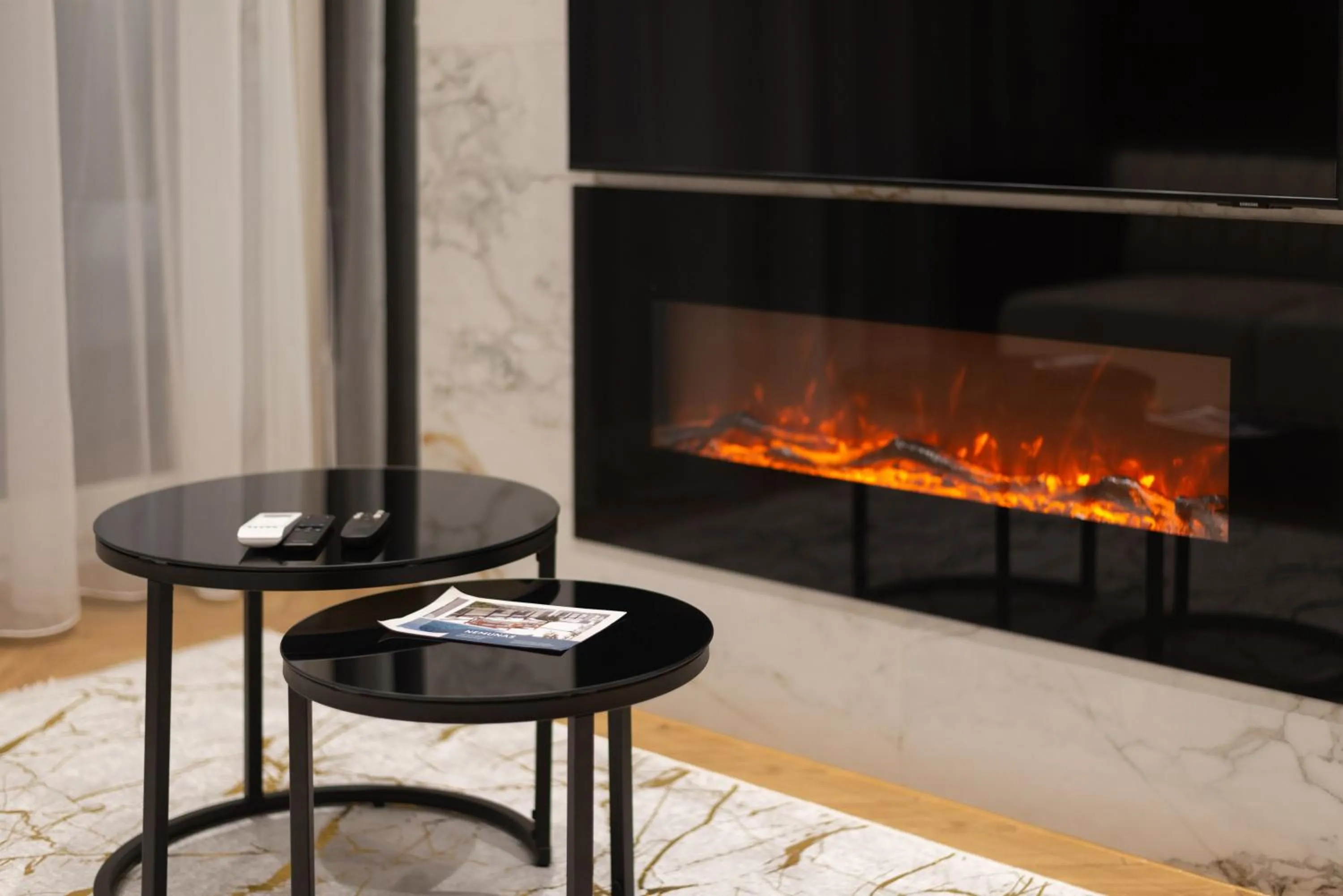 fireplace in Aparthotel Nemunas