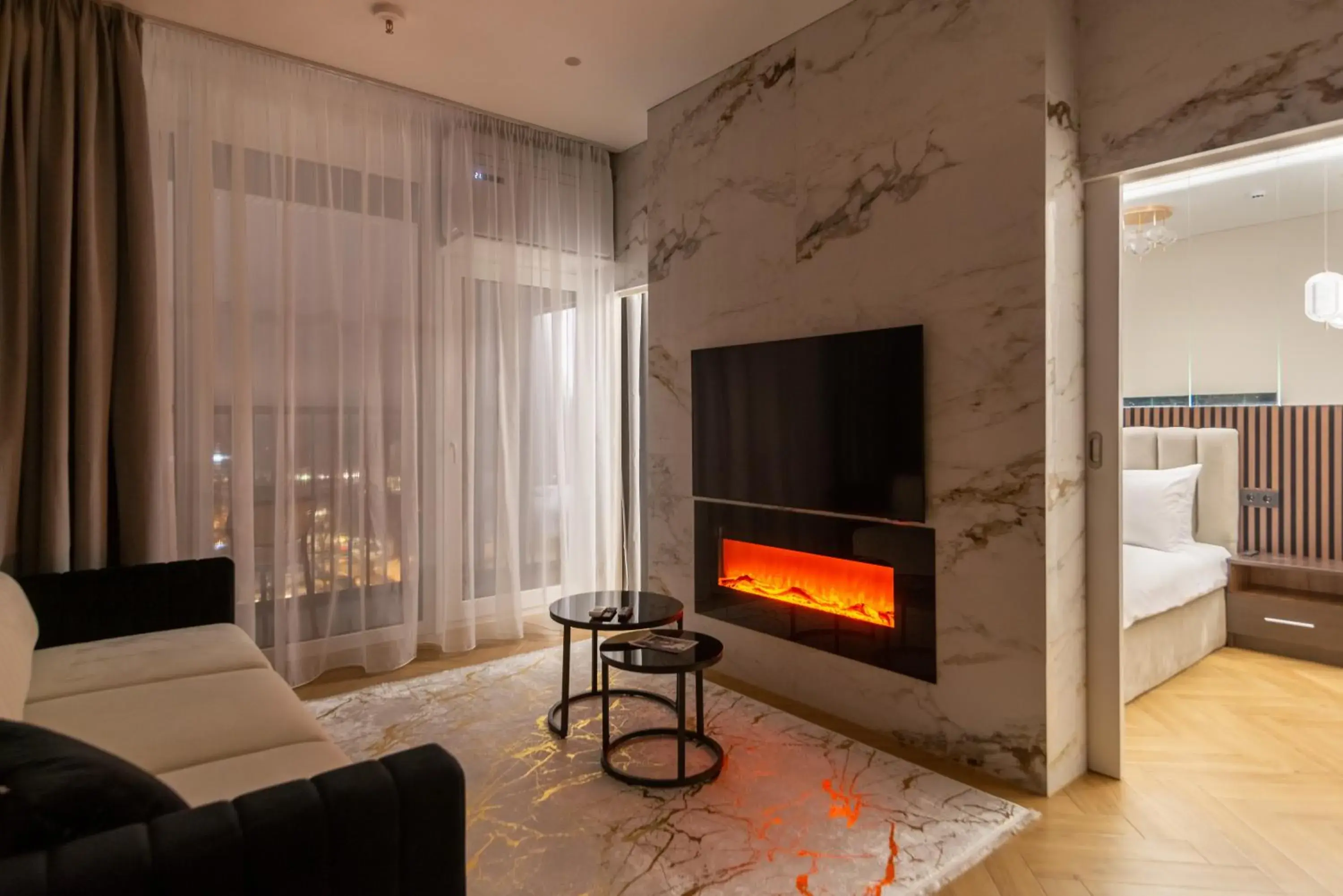 Superior One-Bedroom Apartment with Fireplace and Balcony - Sauna and hot Tub Access in Leisure Area in Aparthotel Nemunas Superior One-Bedroom Apartment with Fireplace and Balcony - Sauna and hot Tub Access in Leisure Area in Aparthotel Nemunas