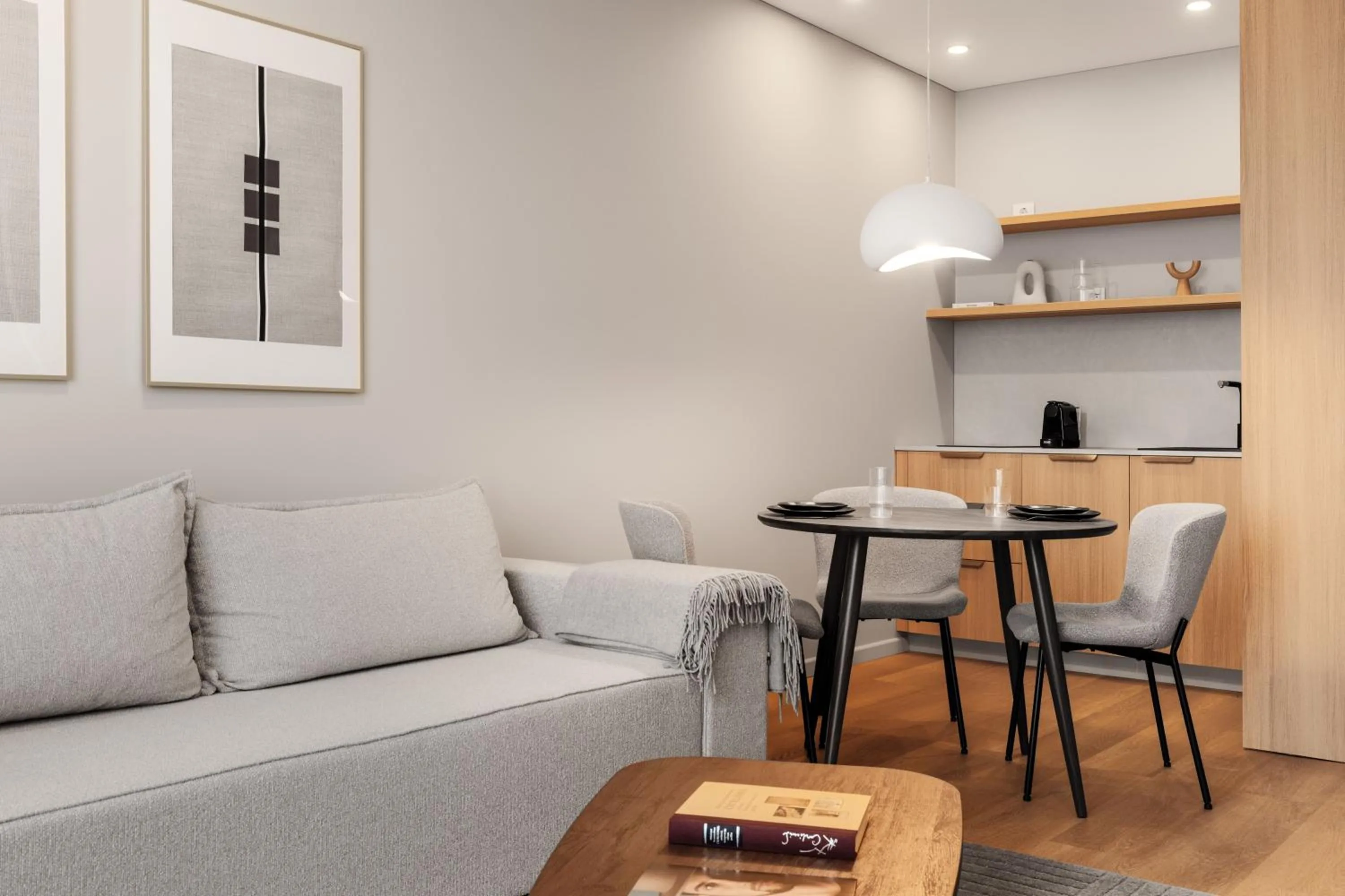 Kitchen or kitchenette in Aparthotel Nemunas