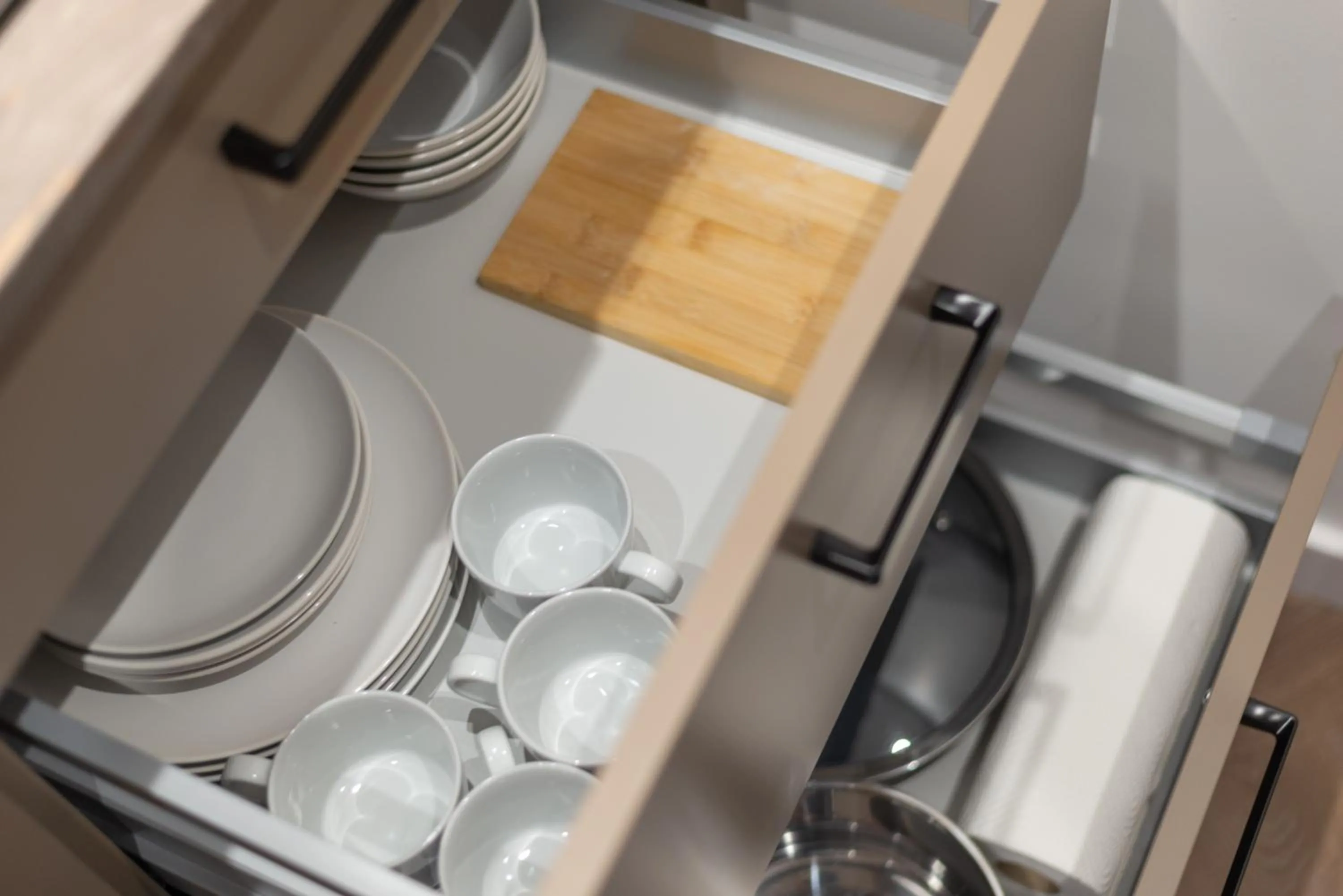 Kitchen or kitchenette in Aparthotel Nemunas