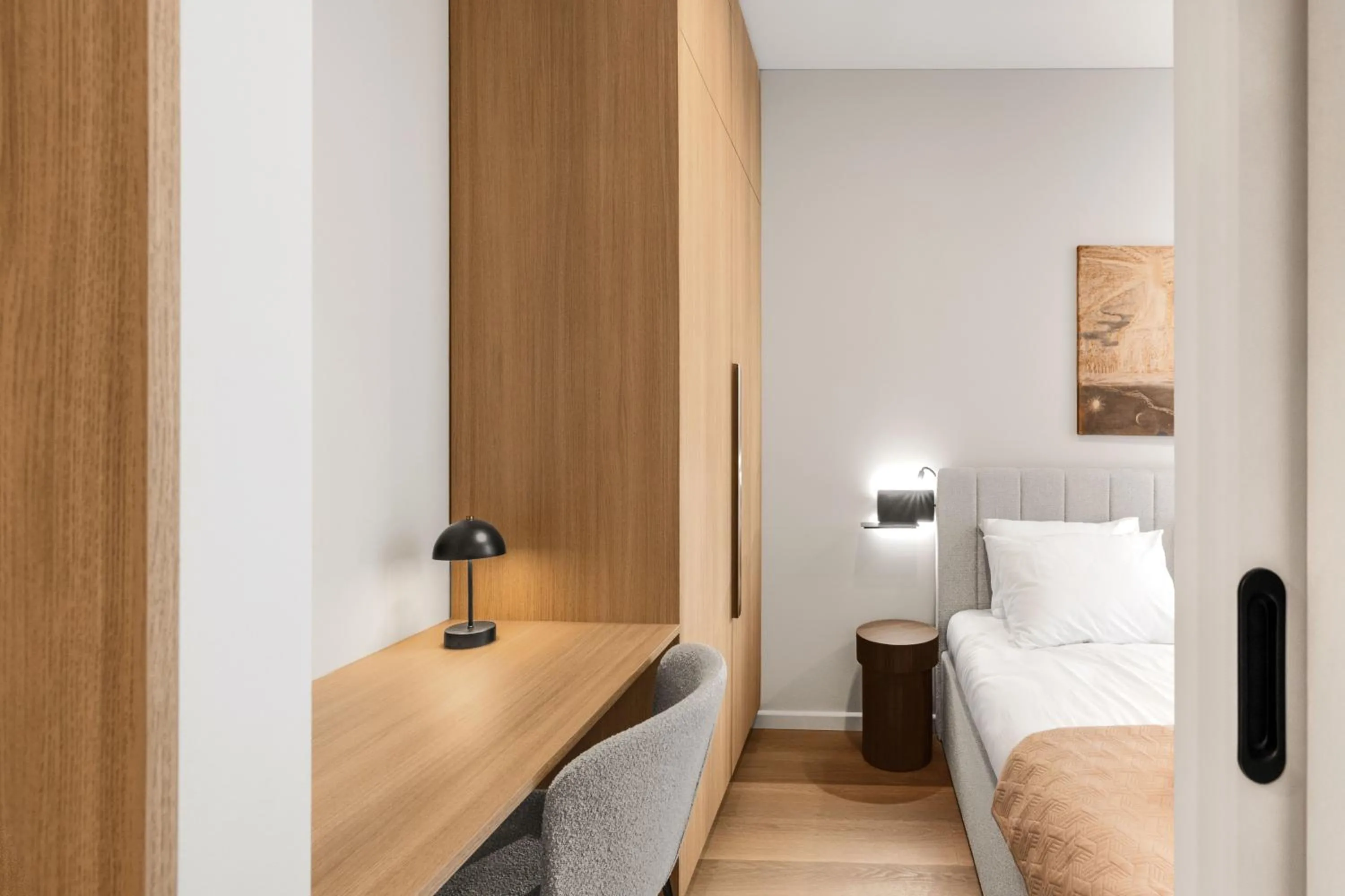 Bed in Aparthotel Nemunas