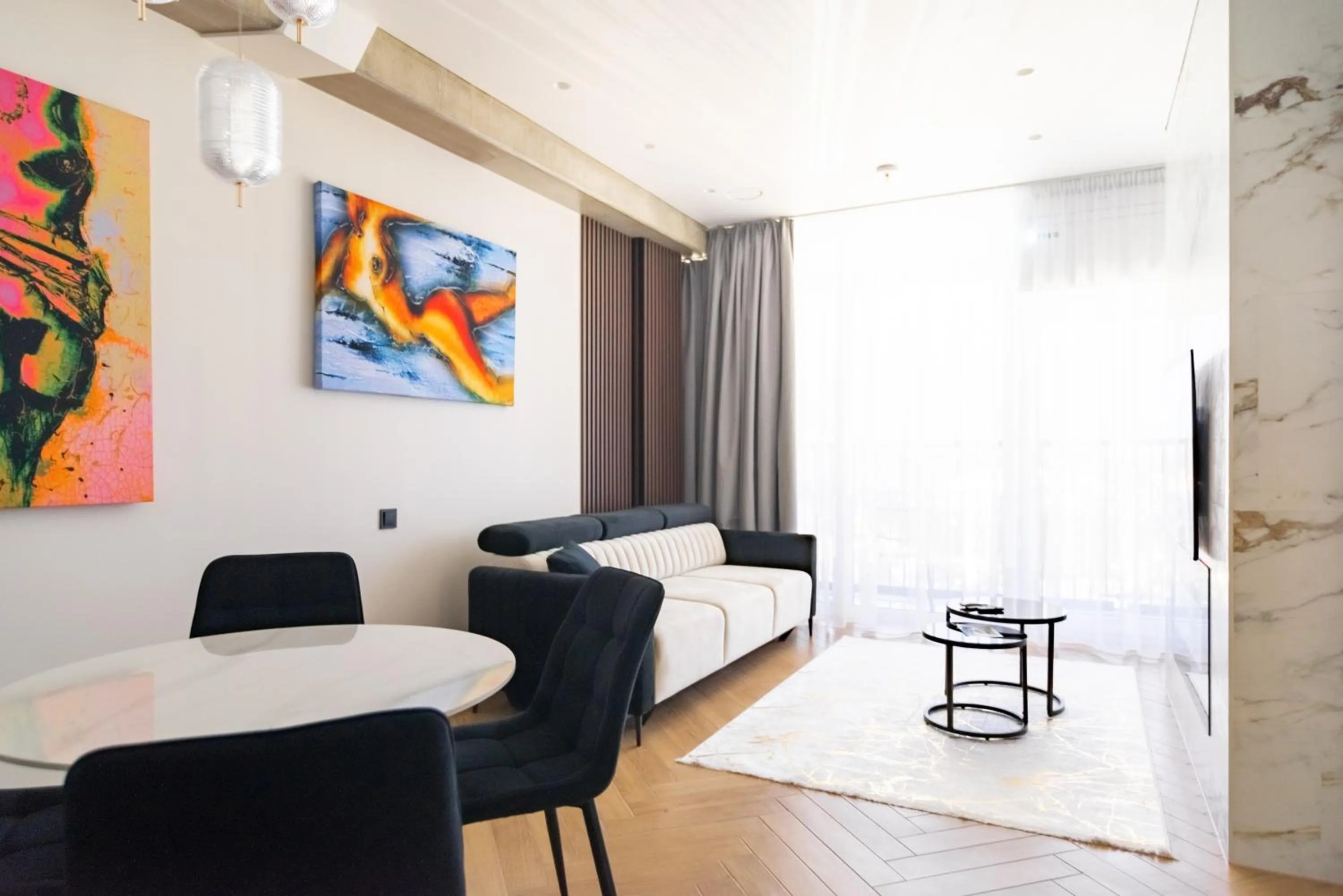 Living room in Aparthotel Nemunas