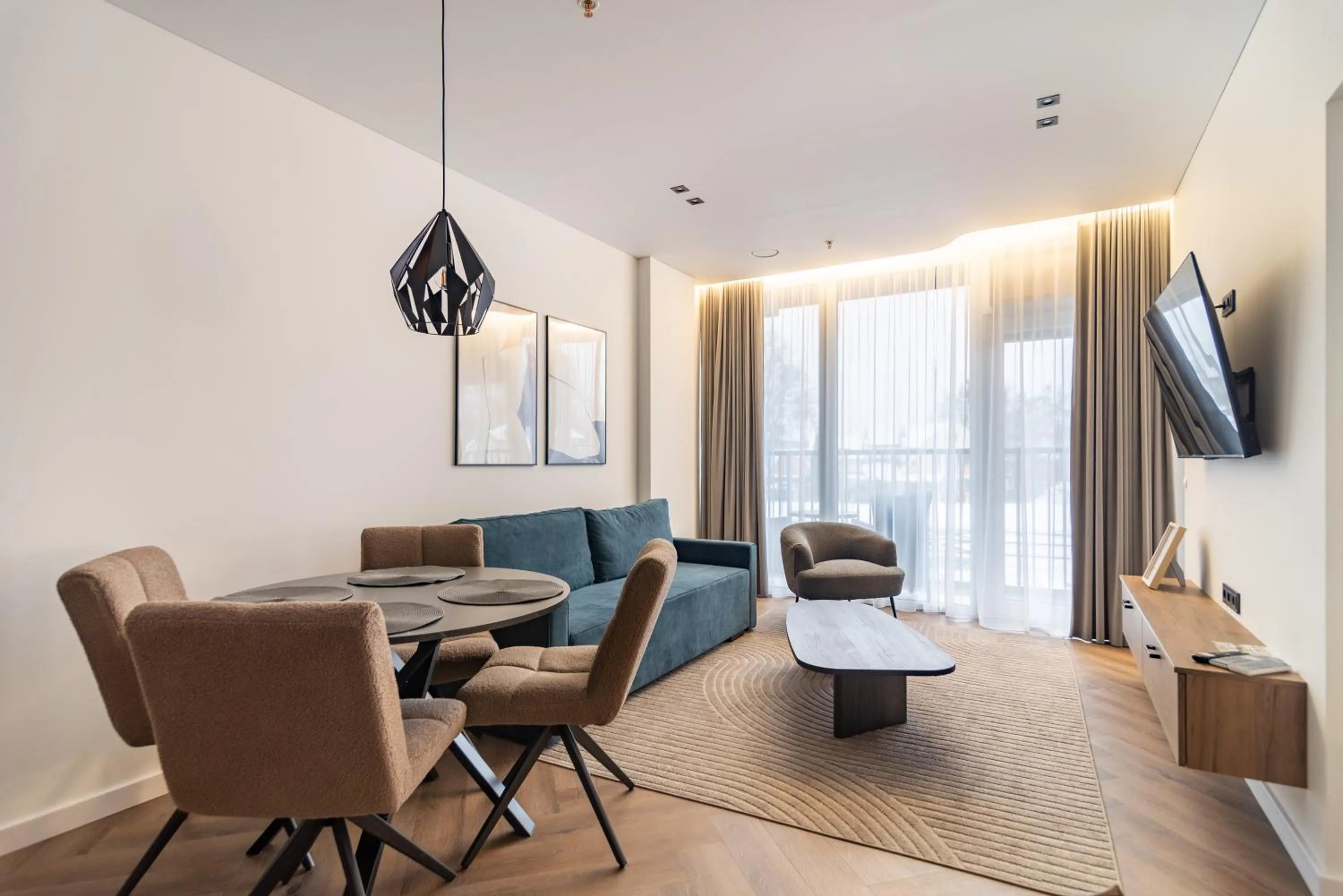 Living room in Aparthotel Nemunas