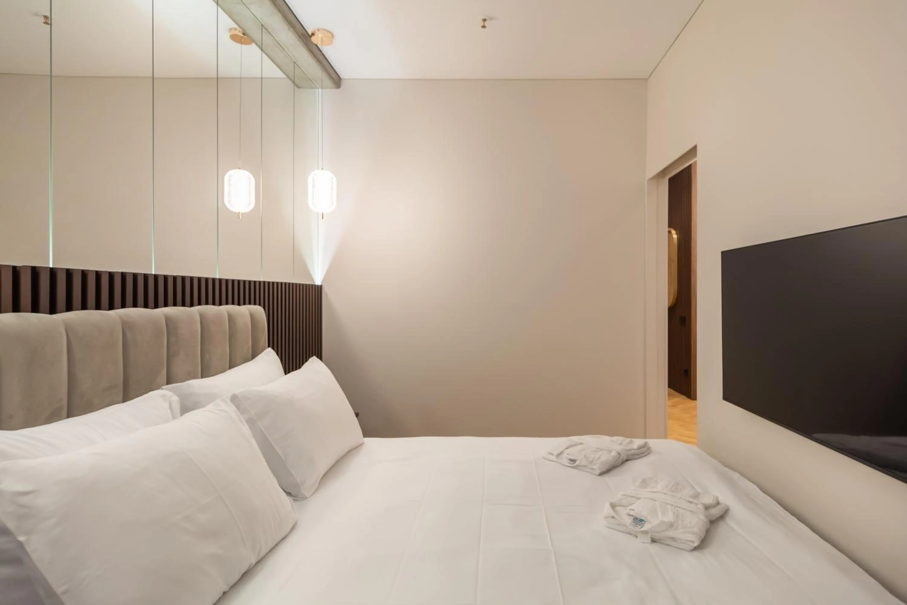 Bedroom, Bed in Aparthotel Nemunas