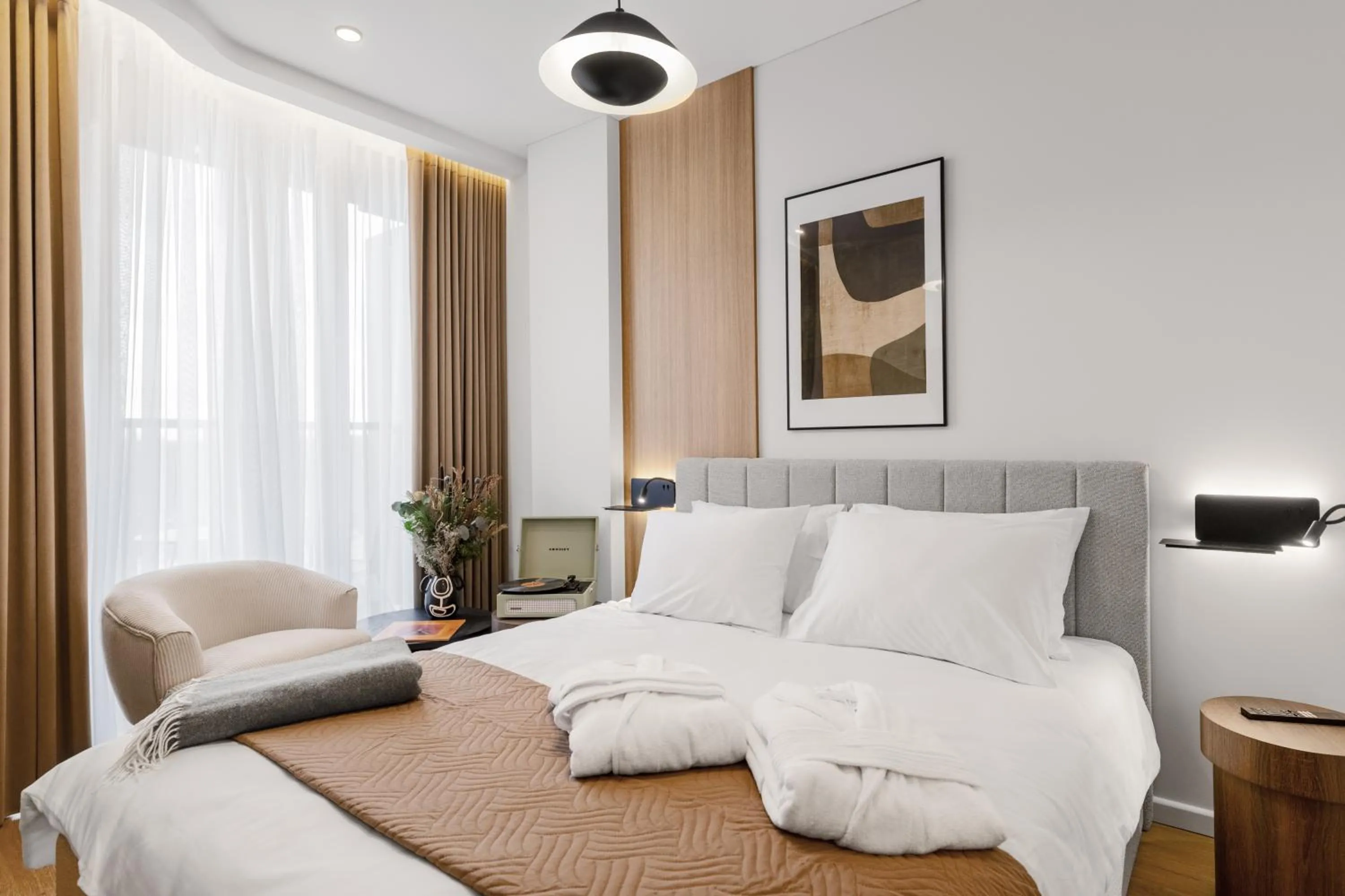 Bed in Aparthotel Nemunas