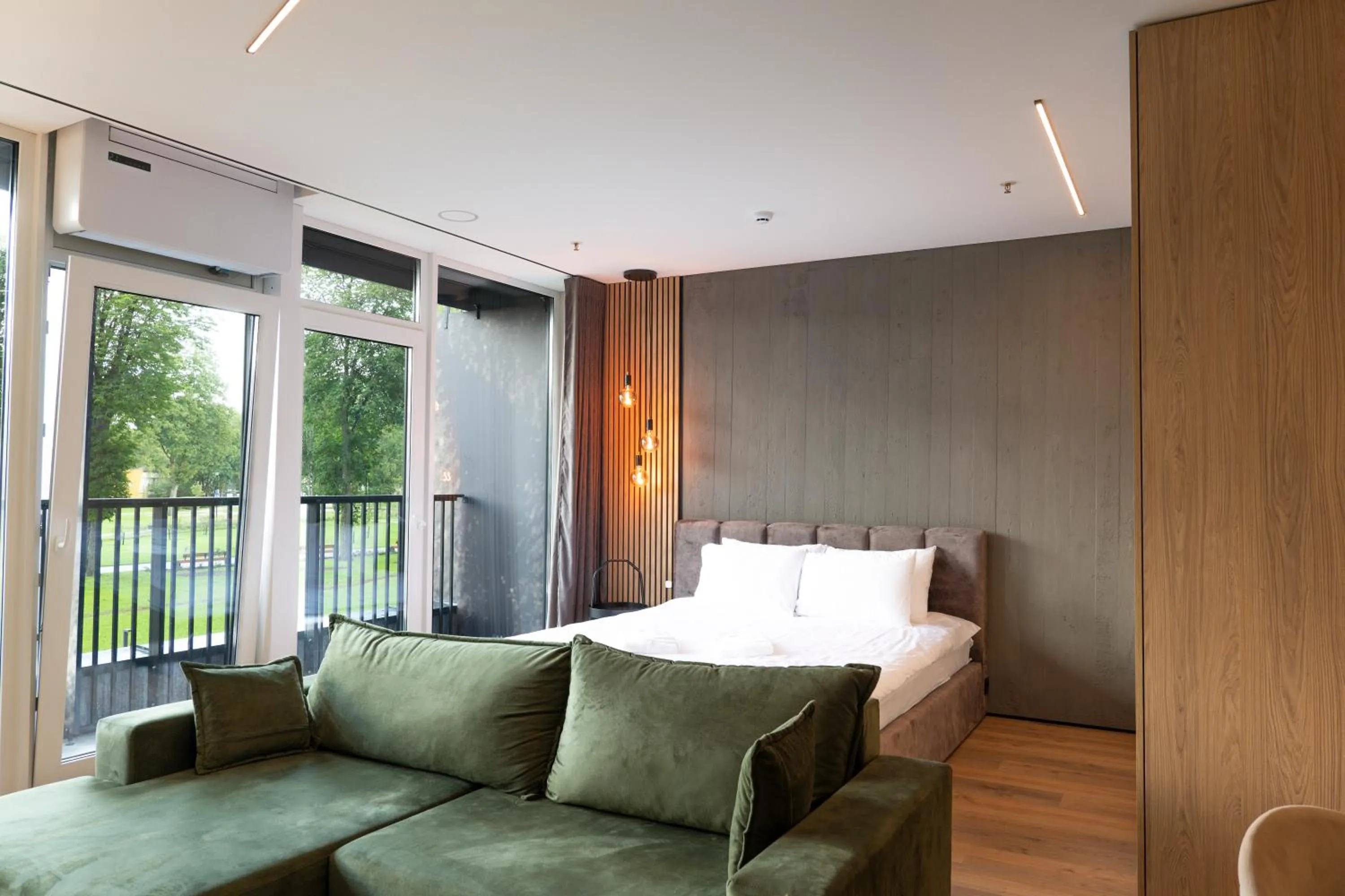 Bed in Aparthotel Nemunas