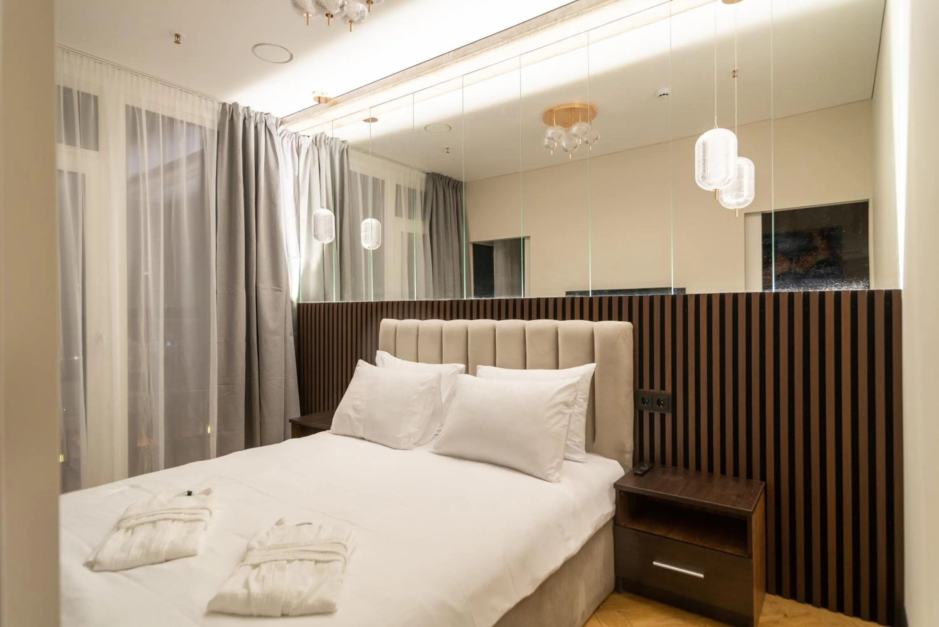 Bed in Aparthotel Nemunas