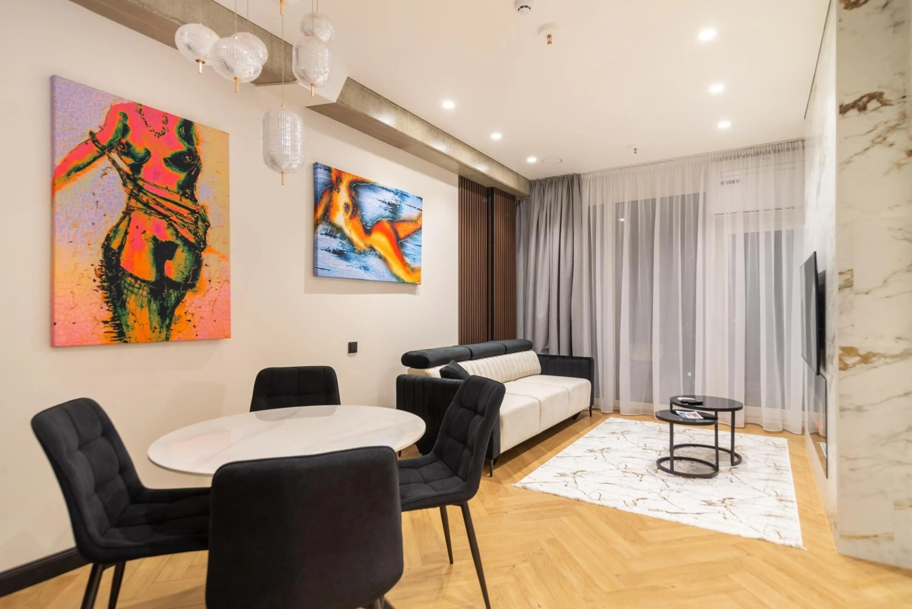 Living room in Aparthotel Nemunas