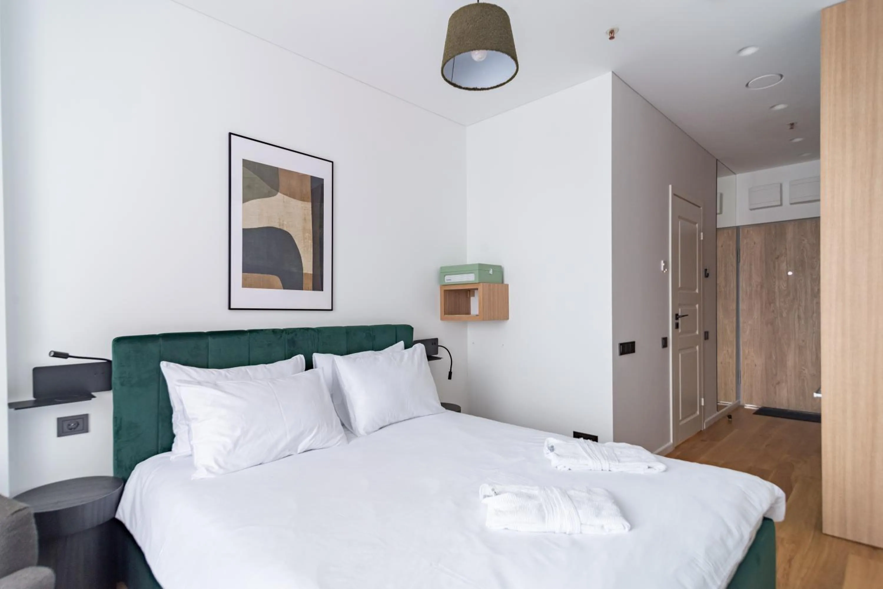Bed in Aparthotel Nemunas
