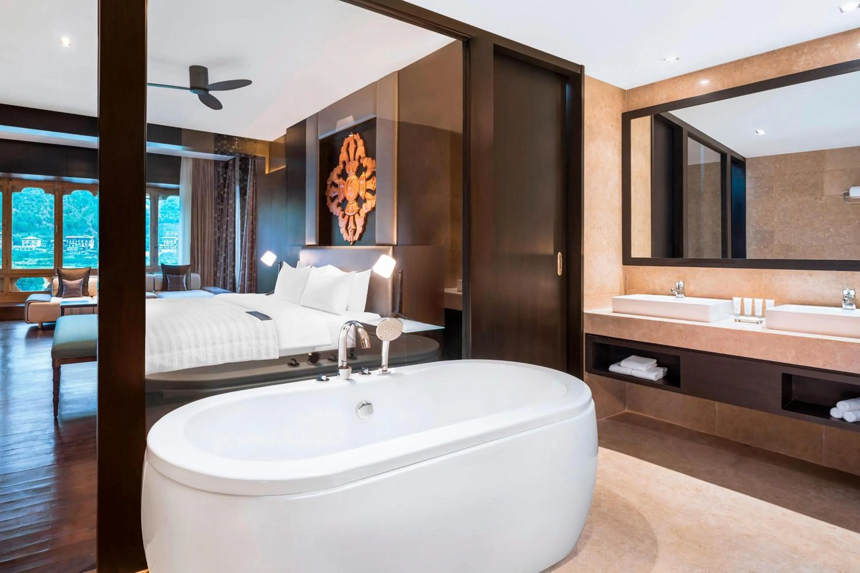 Bathroom, Bed in Le Meridien Paro Riverfront