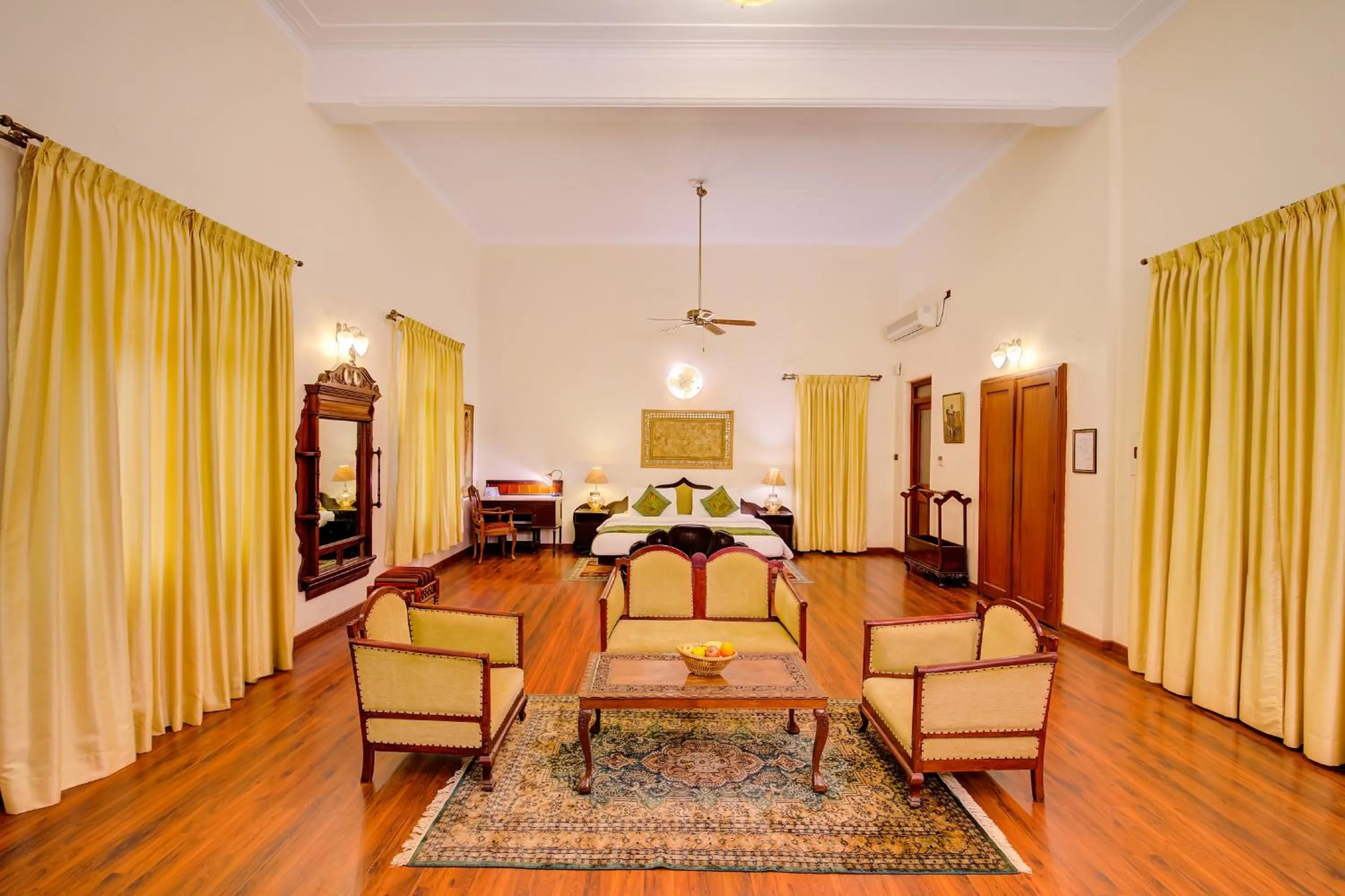 Photo of the whole room, Bed in WelcomHeritage Shivavilas Palace, HAMPI