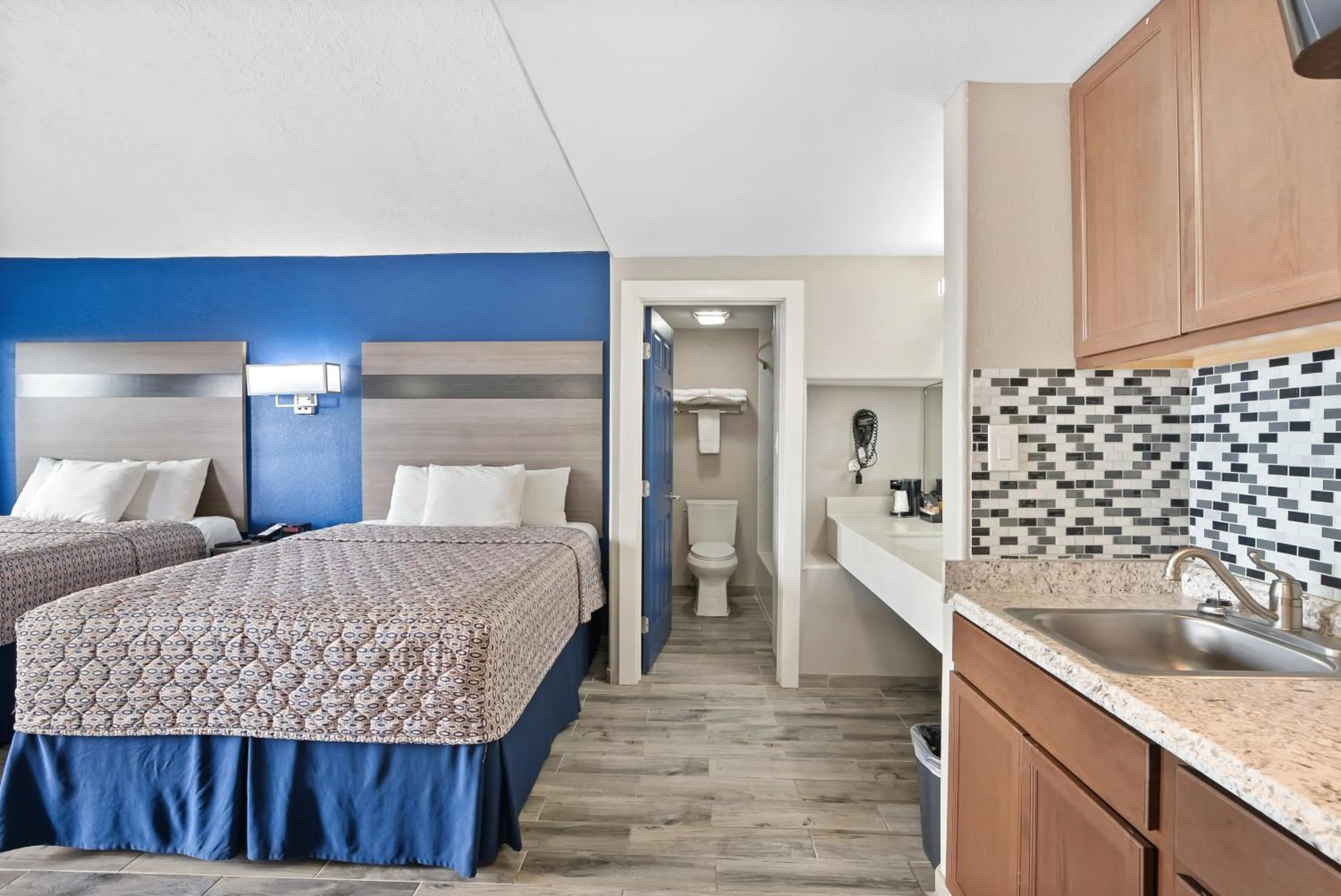 Bed in Blue Wave Inn