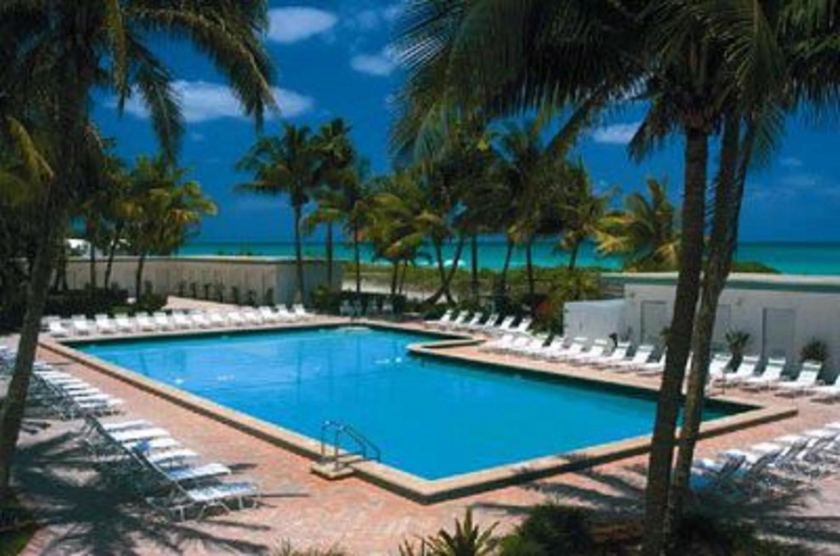 Pool view in Ocean Front Casablanca Studios with FULL KITCHENS & Beach access By BL Rentals