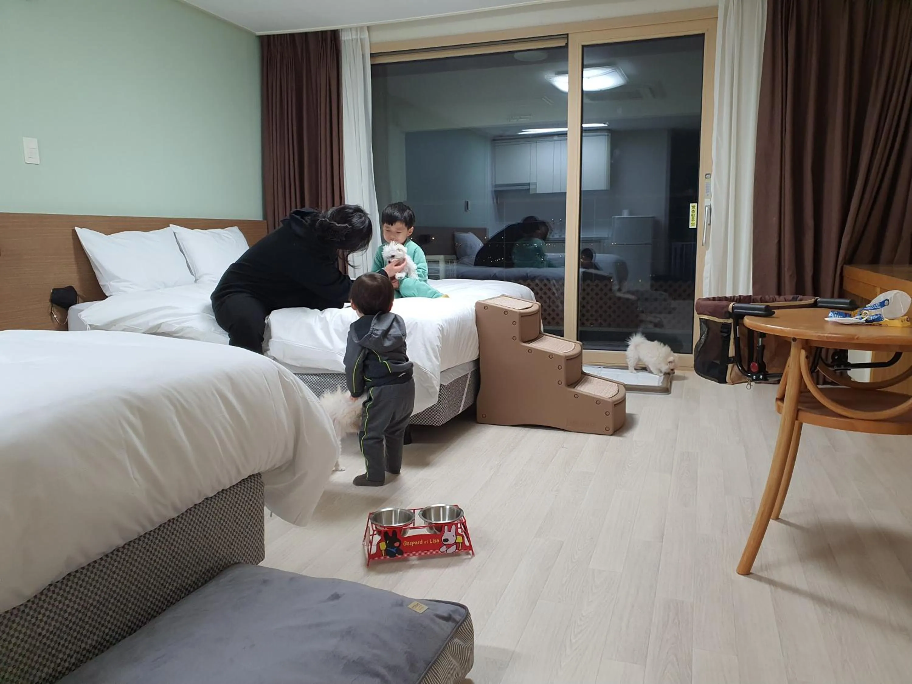 Bed in Hi Jeju Hotel