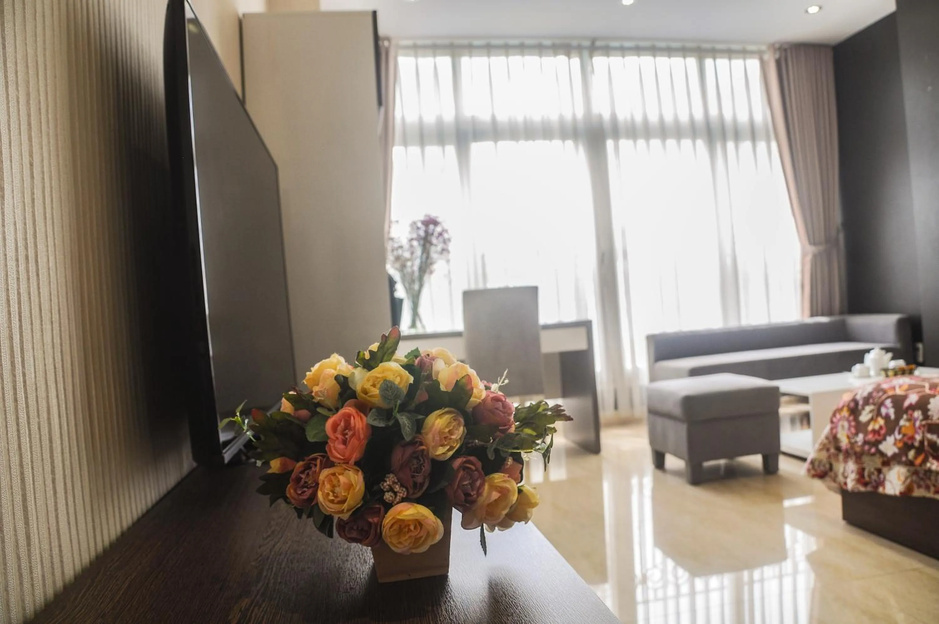 Bedroom in Sunny Serviced Apartment