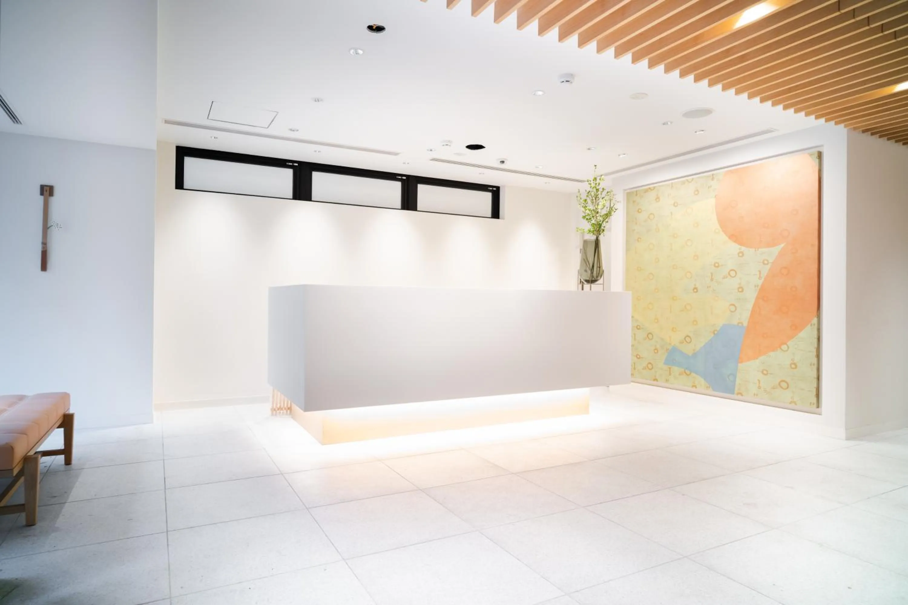 Lobby or reception, Bed in KIORI Collection Shinmachi