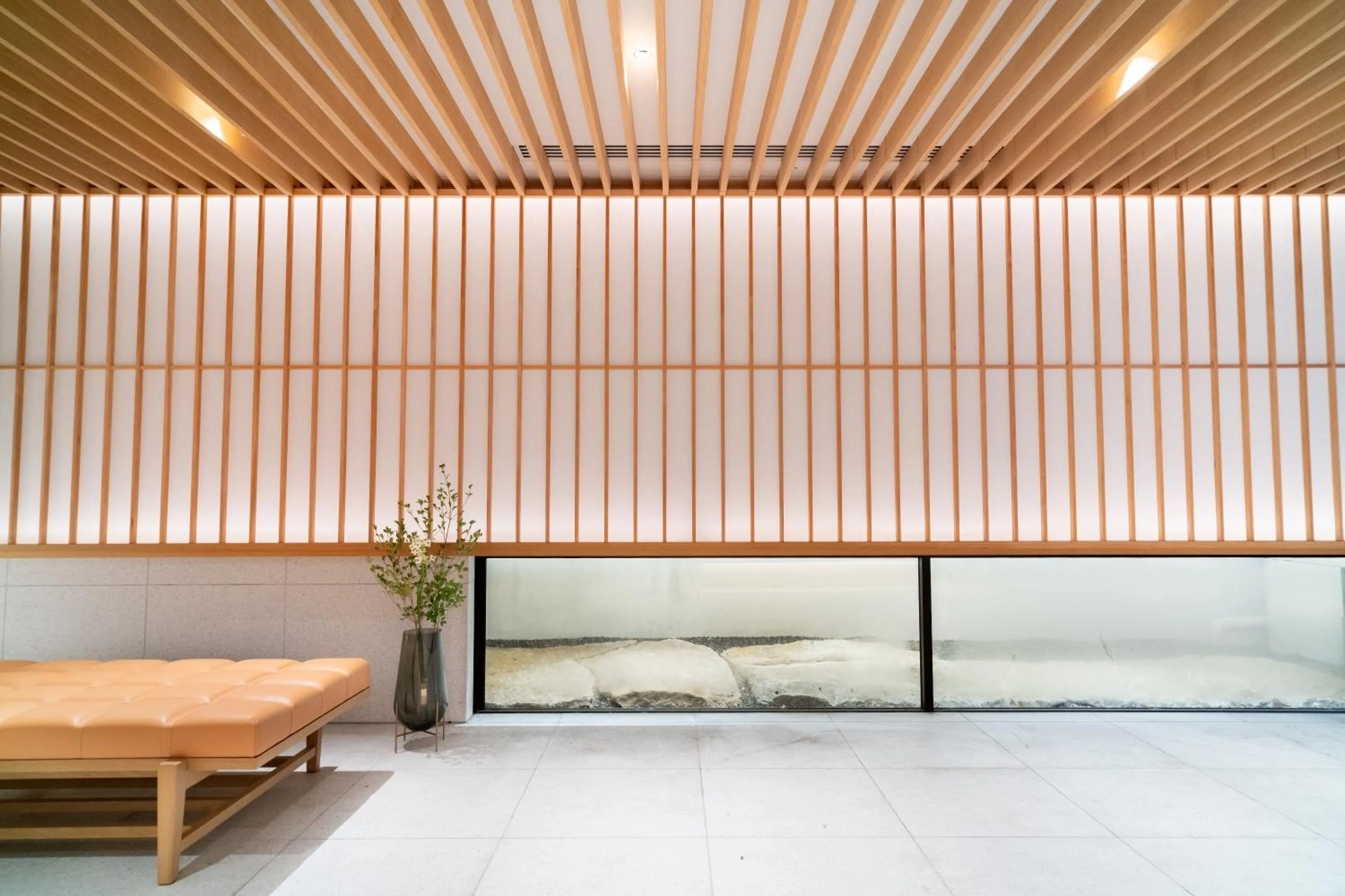 Lobby or reception, Bed in KIORI Collection Shinmachi