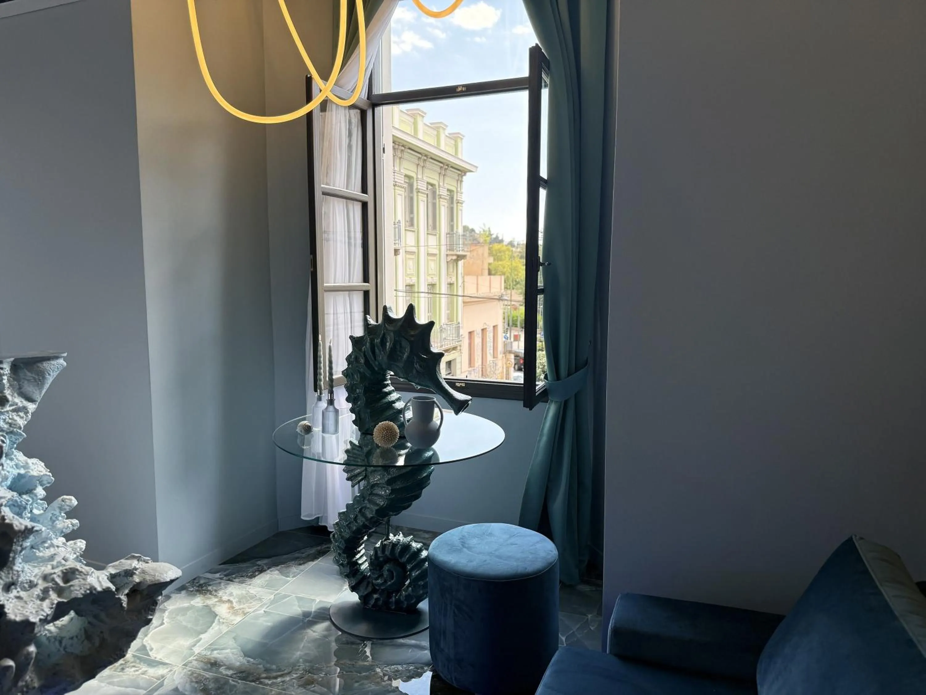 Seating area in Fairytale Athens Suites