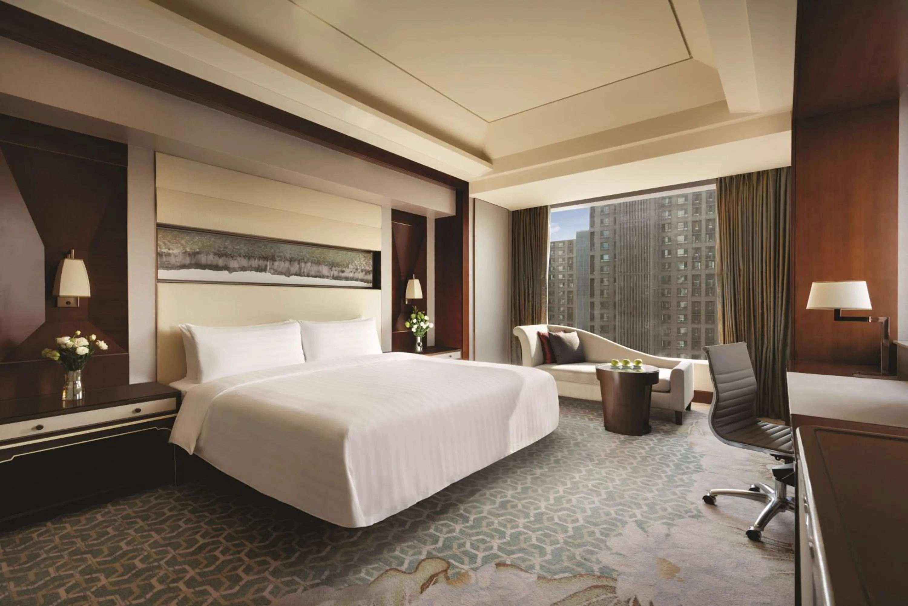 Shower, Bed in Shangri-La Tangshan