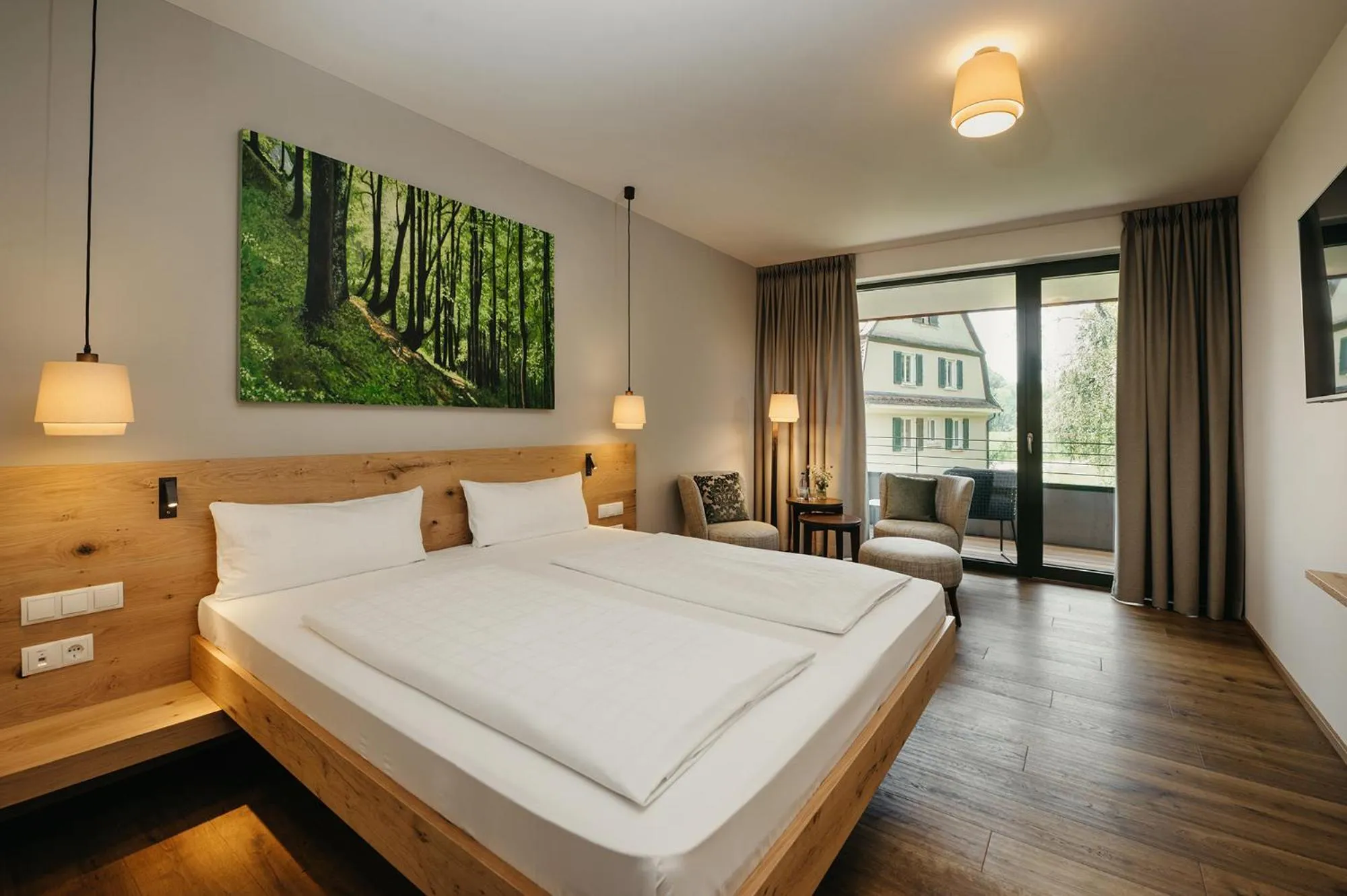 Photo of the whole room, Bed in Hofgut Farny