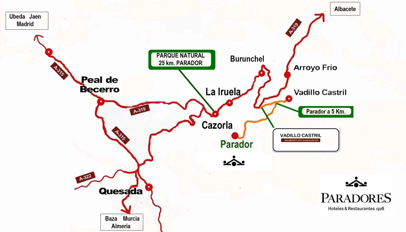 Bird's eye view in Parador de Cazorla