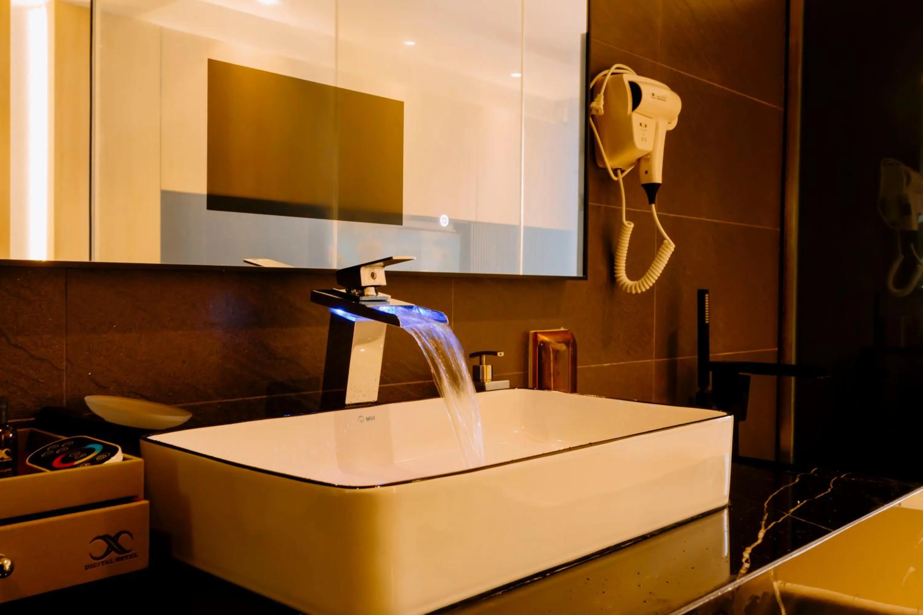 Bathroom, Bed in X-Digital HOTEL