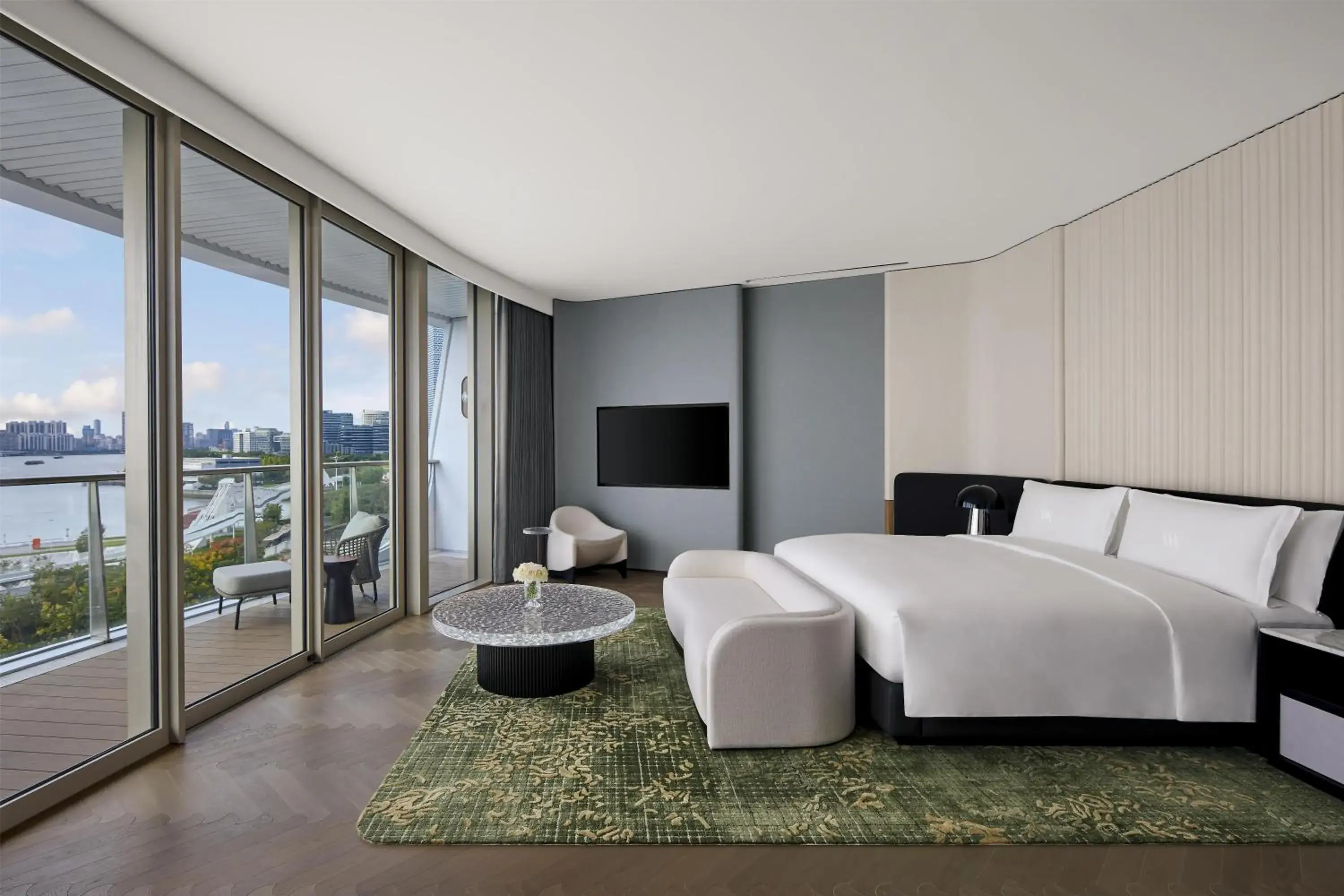 King Room with Panoramic River View in Waldorf Astoria Shanghai Qiantan King Room with Panoramic River View in Waldorf Astoria Shanghai Qiantan