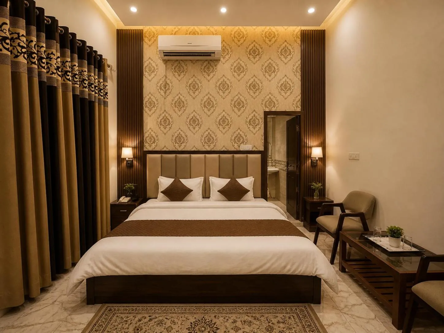 Bed in JB Square Resort, Ayodhya