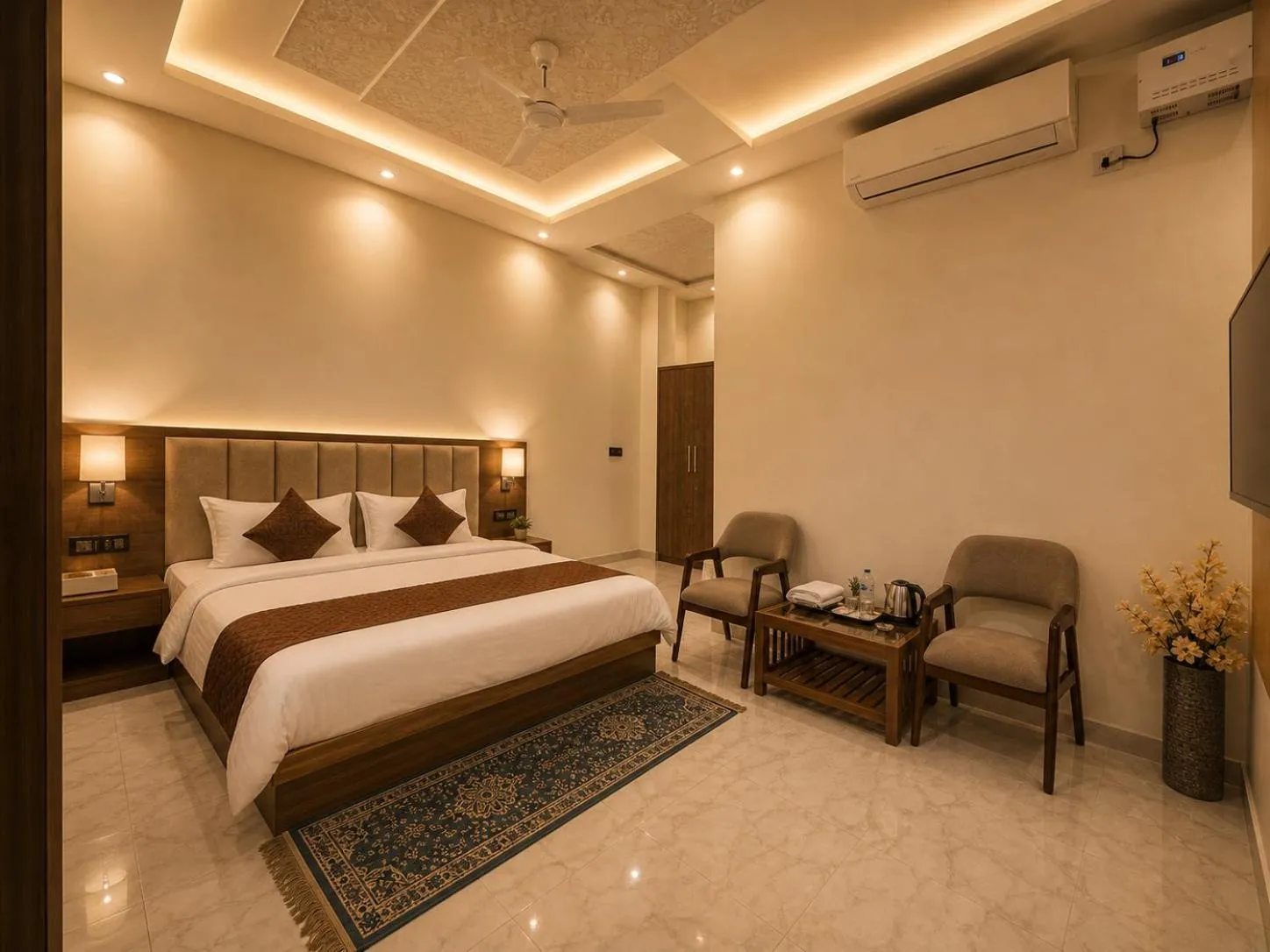 Bed in JB Square Resort, Ayodhya