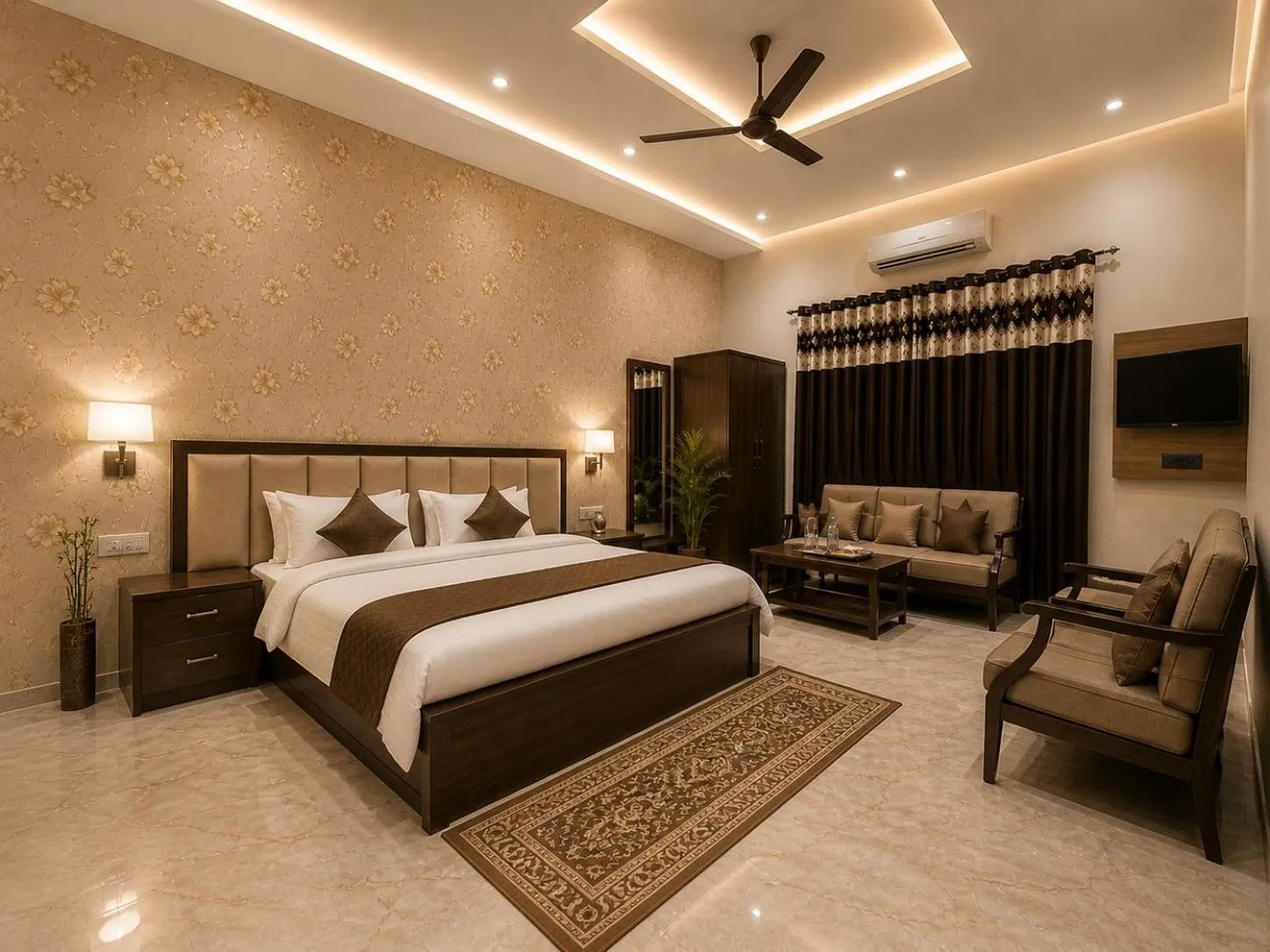 Bed in JB Square Resort, Ayodhya