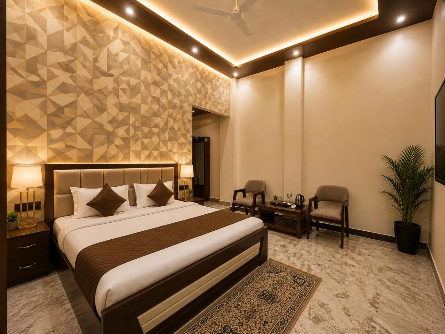 Bed in JB Square Resort, Ayodhya