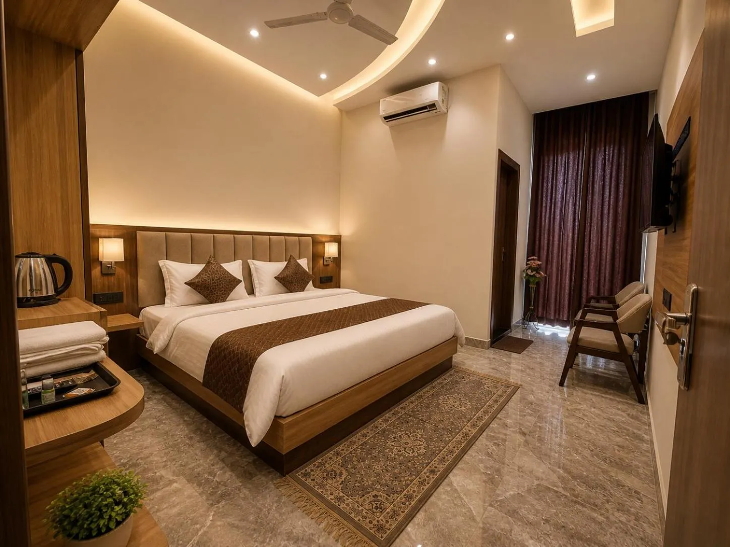 Bed in JB Square Resort, Ayodhya
