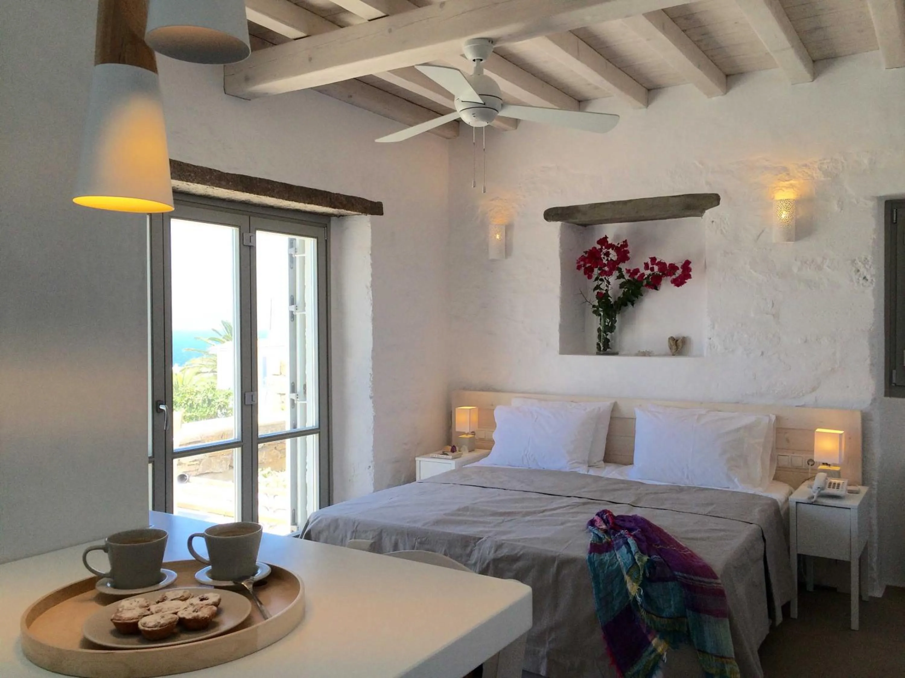 Photo of the whole room, Bed in Cloud Blue