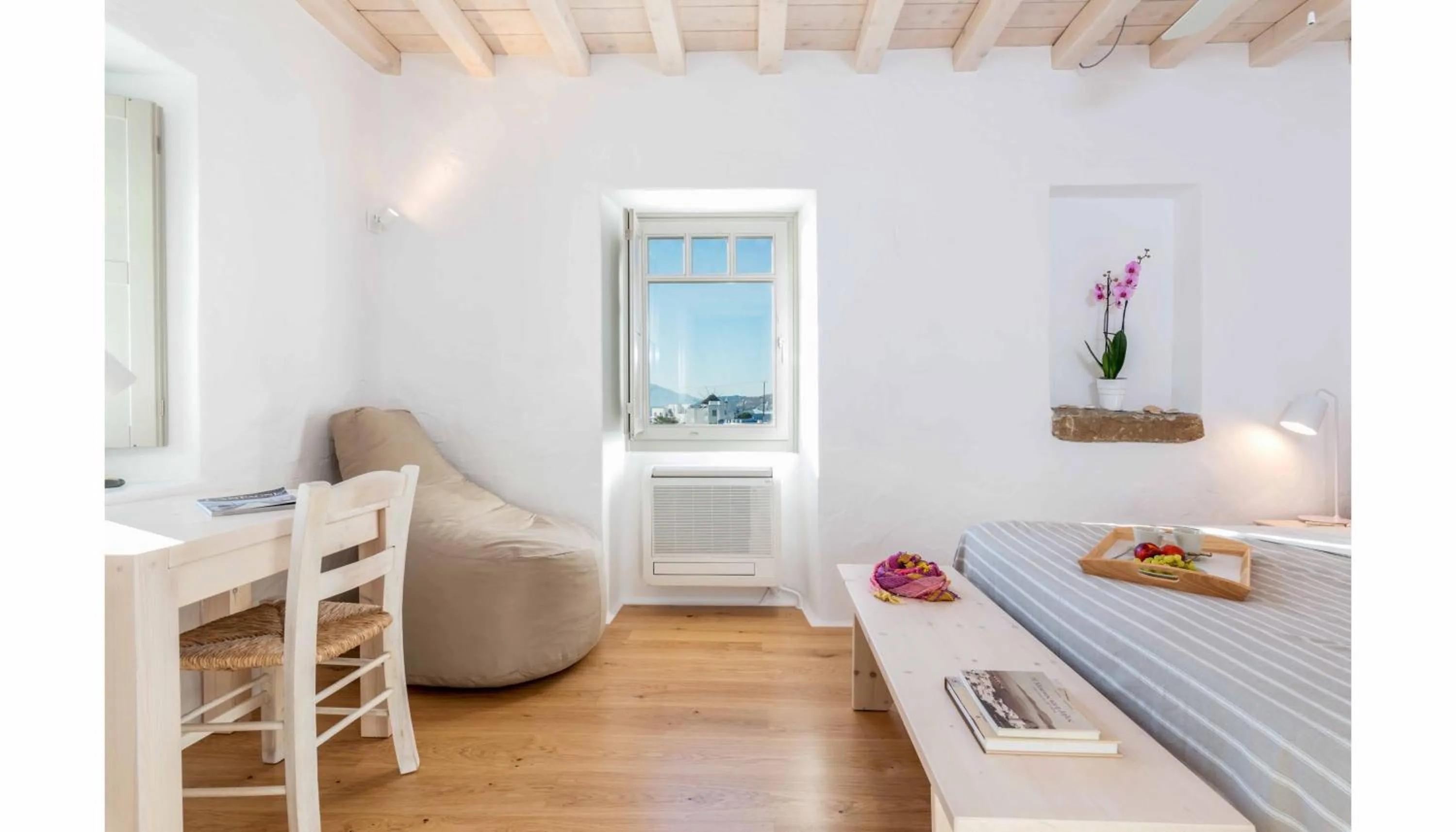 Bedroom, Bed in Cloud Blue